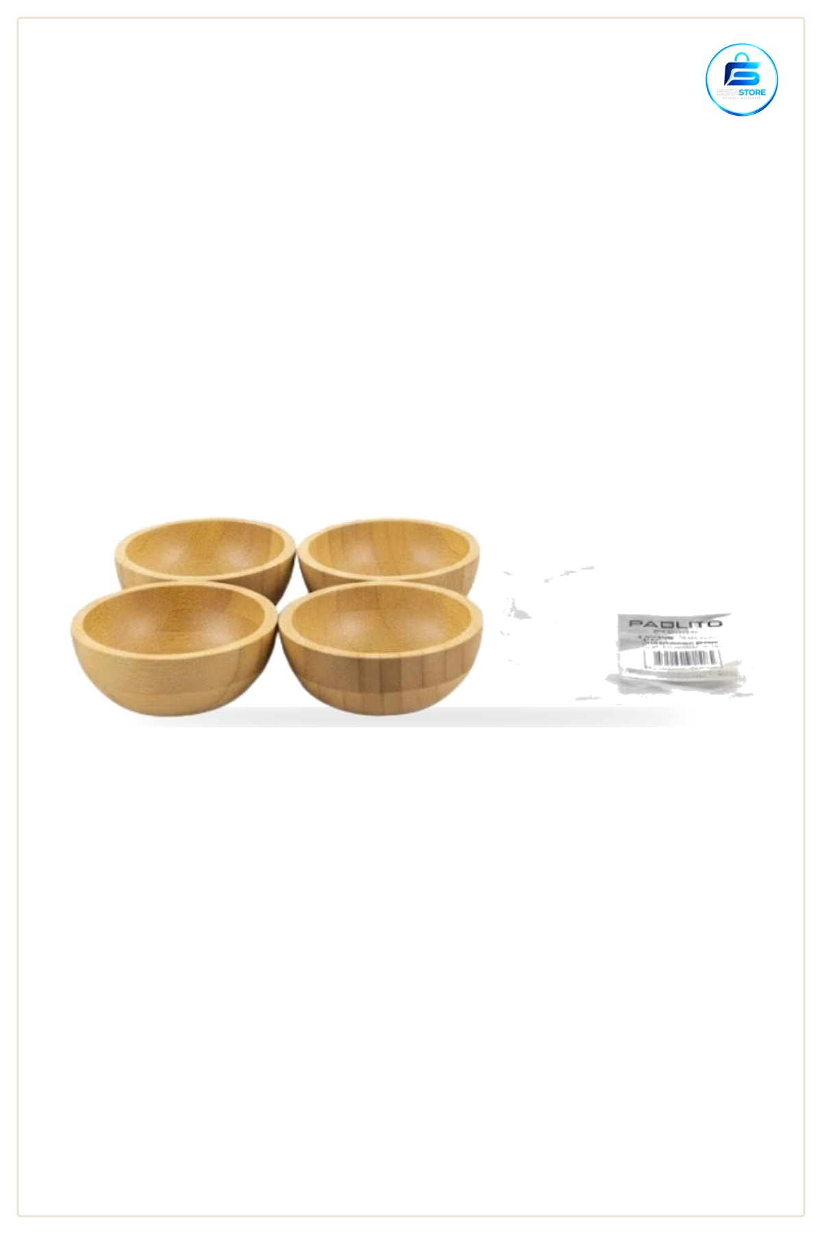 Bambu Mini Çerezlik Kase 4'lü Set Atıştırmalık Sunumluk Doğal Servis Küçük Porsiyon Sofra Kasesi