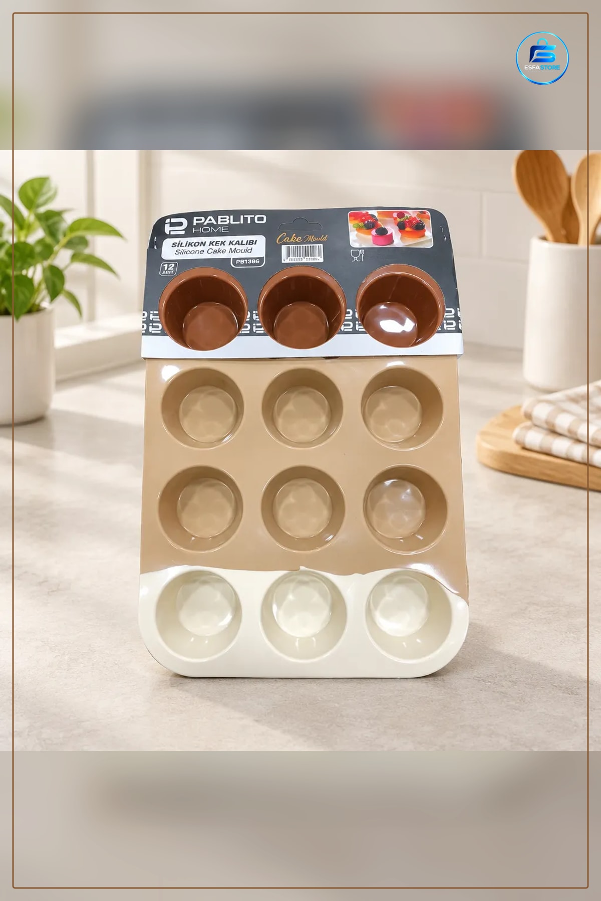 Birleşik Silikon Kek Kalıbı Fırında Muffin ve Cupcake Pişirme Mutfak Tepsisi Ev Mutfağı İçin