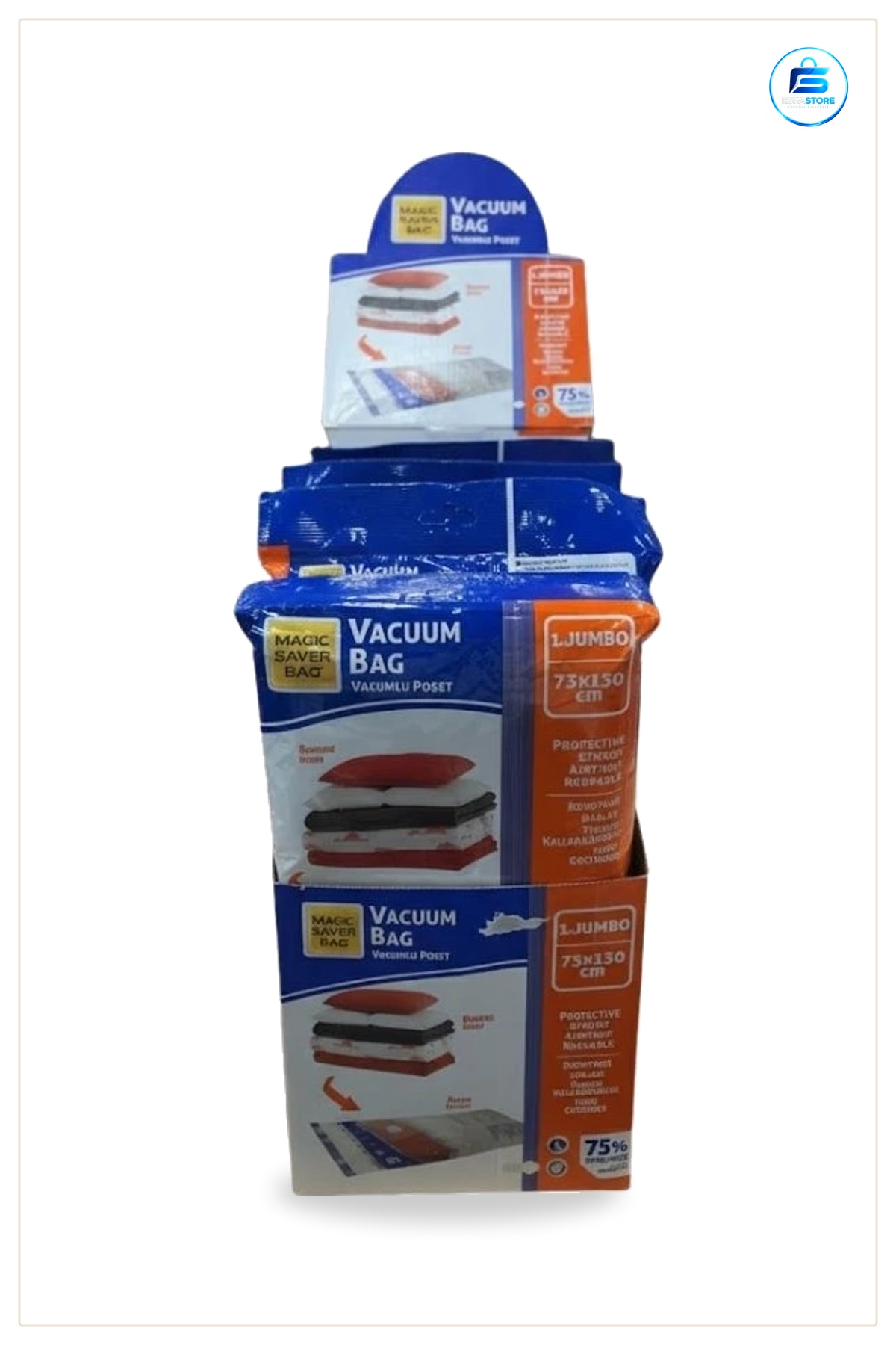 Vakumlu Hurç Jumbo 73x130 cm 1 Adet Ev Depolama Düzenleyici Saklama Torbası Yastık Battaniye
