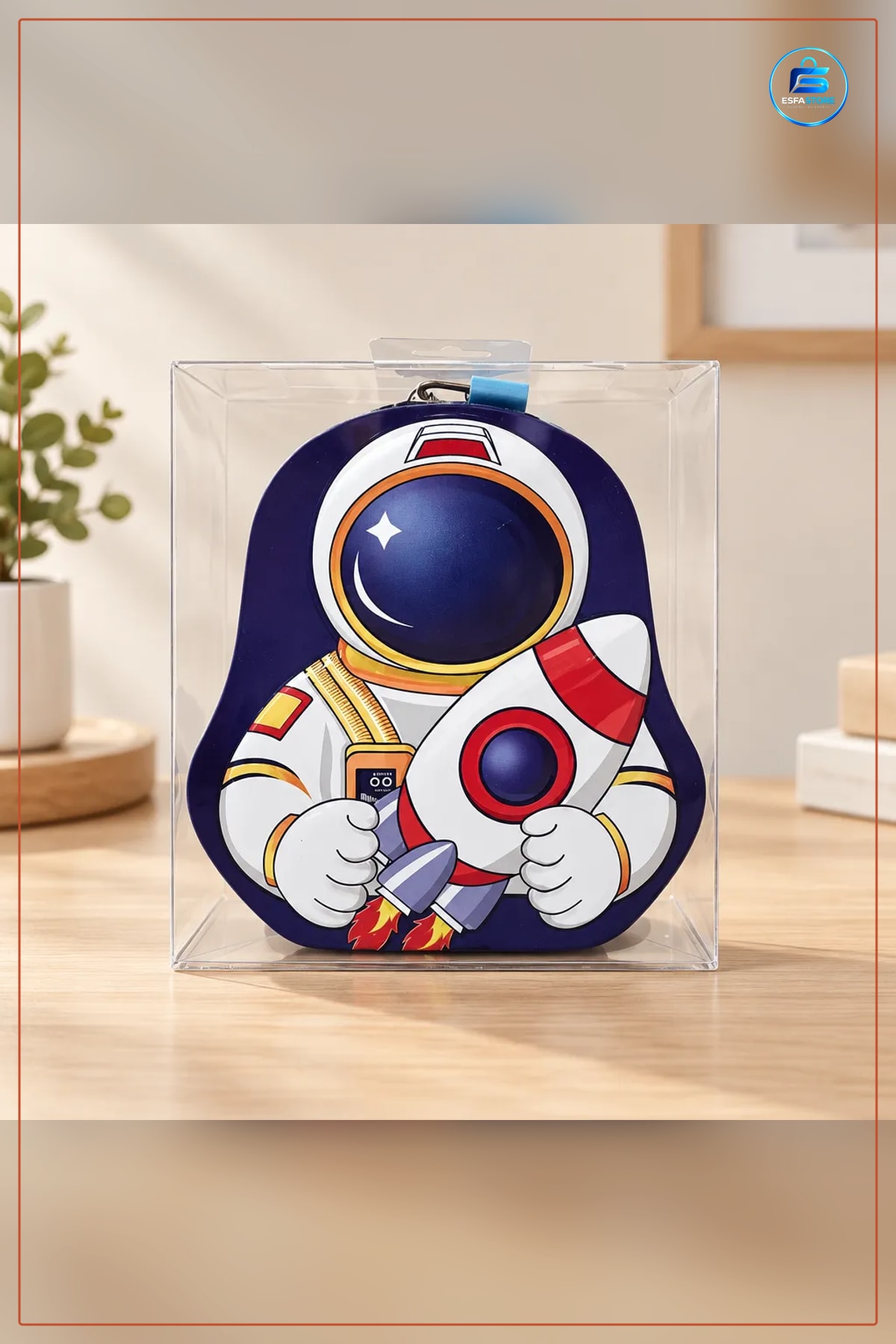 Kumbara Kulplu Metal Astronot Çocuk Para Biriktirme Kutusu Hediyelik Eşya Dekoratif Uzay Temalı