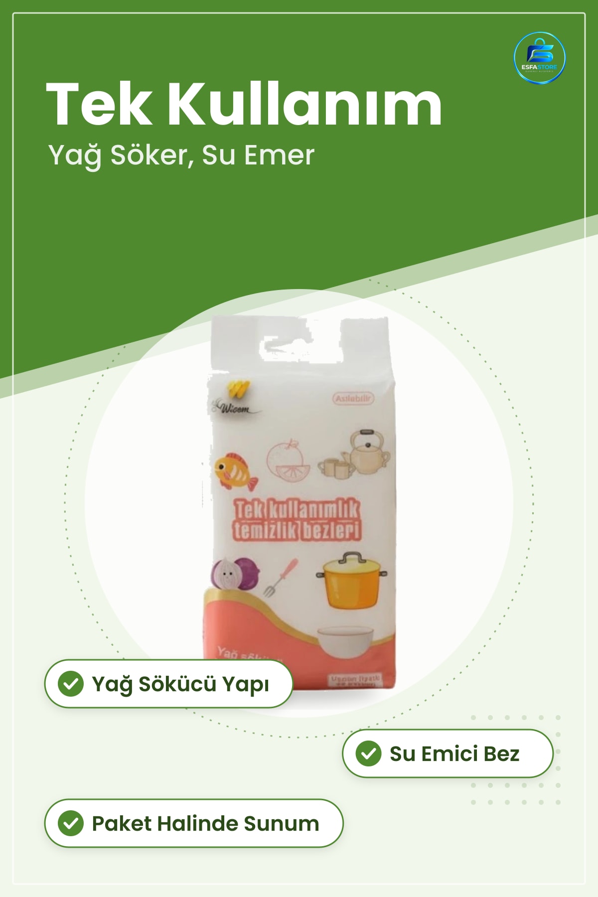 Tek Kullanımlık Temizlik Bezi Yağ Sökücü Su Emici Mutfak Asılabilir Ev Yüzey Pratik