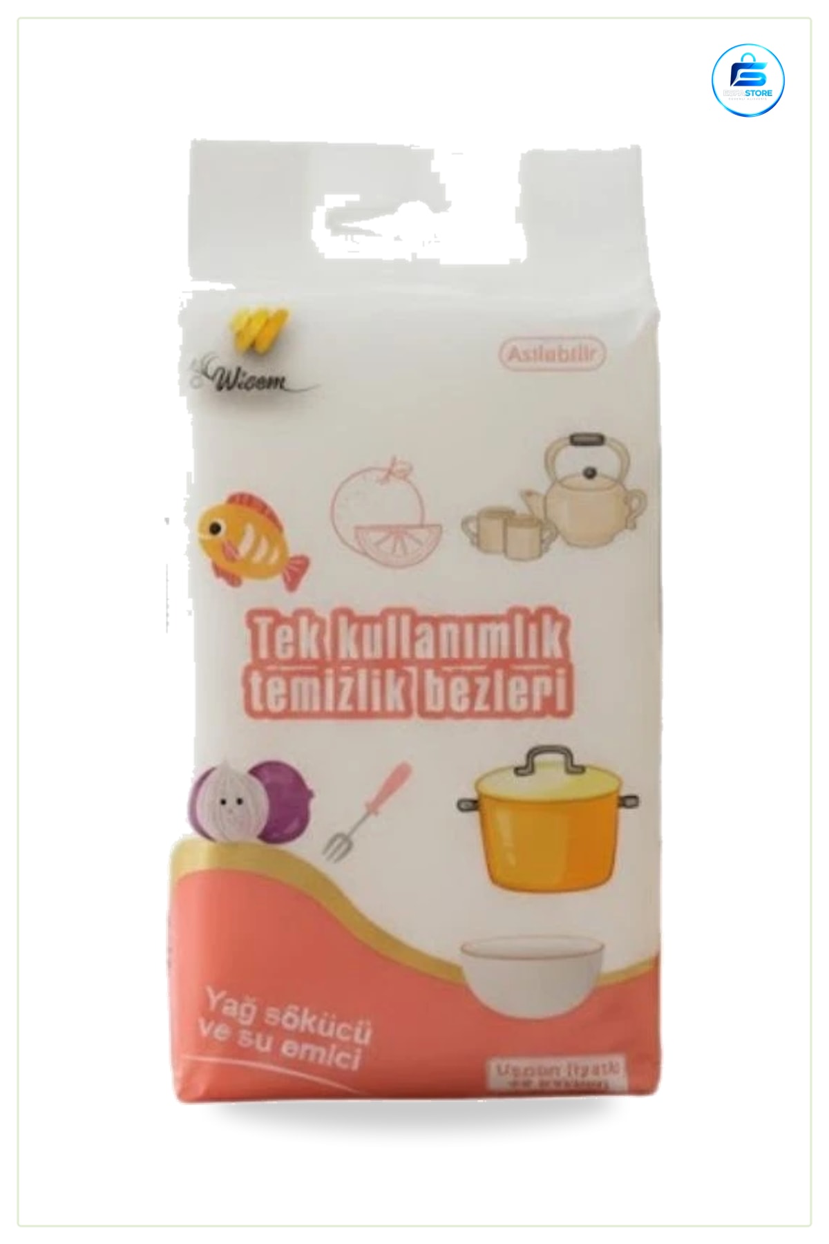 Tek Kullanımlık Temizlik Bezi Yağ Sökücü Su Emici Mutfak Asılabilir Ev Yüzey Pratik