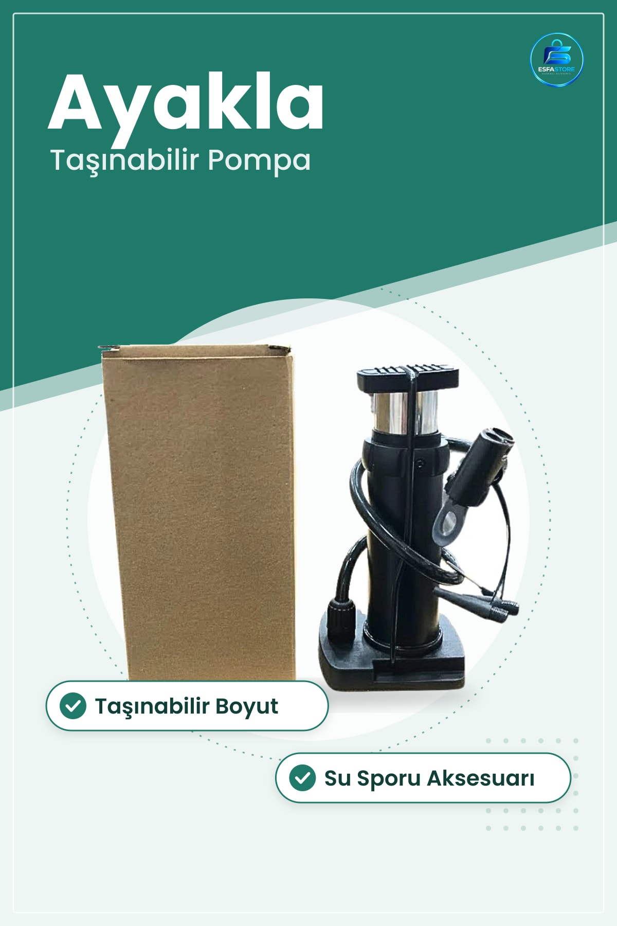 Mini Ayak Şİşirme Pompası Taşınabilir Su Sporu Ekipmanı Pratik Kullanım Aksesuarı