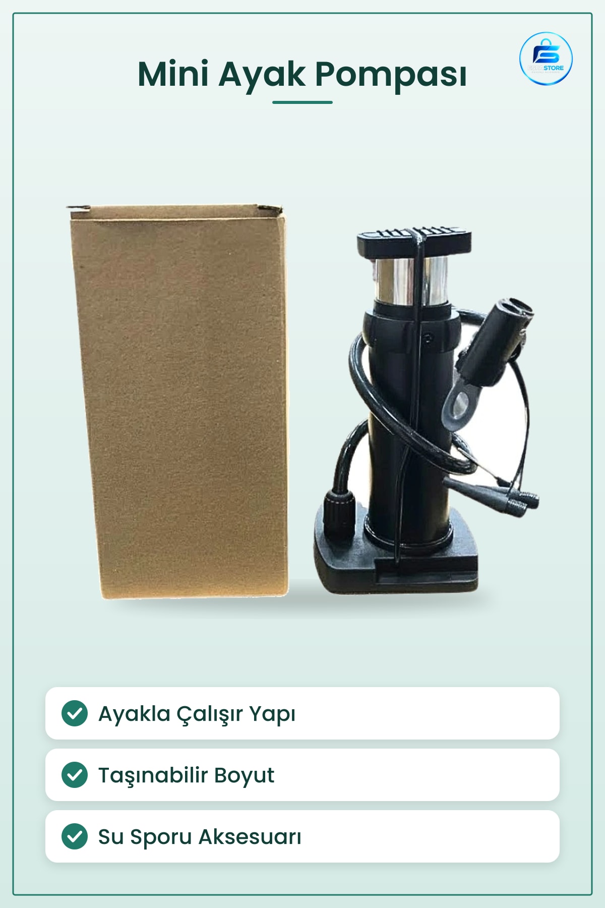 Mini Ayak Şİşirme Pompası Taşınabilir Su Sporu Ekipmanı Pratik Kullanım Aksesuarı