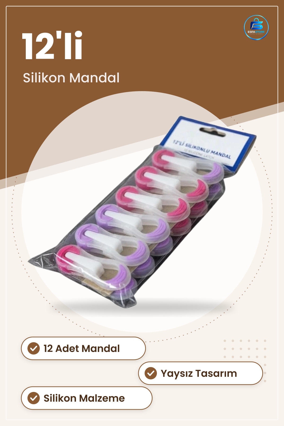 Mandal Yaysız Silikon 12 Adet Çamaşır İpi Günlük Pratik Kullanım Ev Çamaşırlık Gereçleri