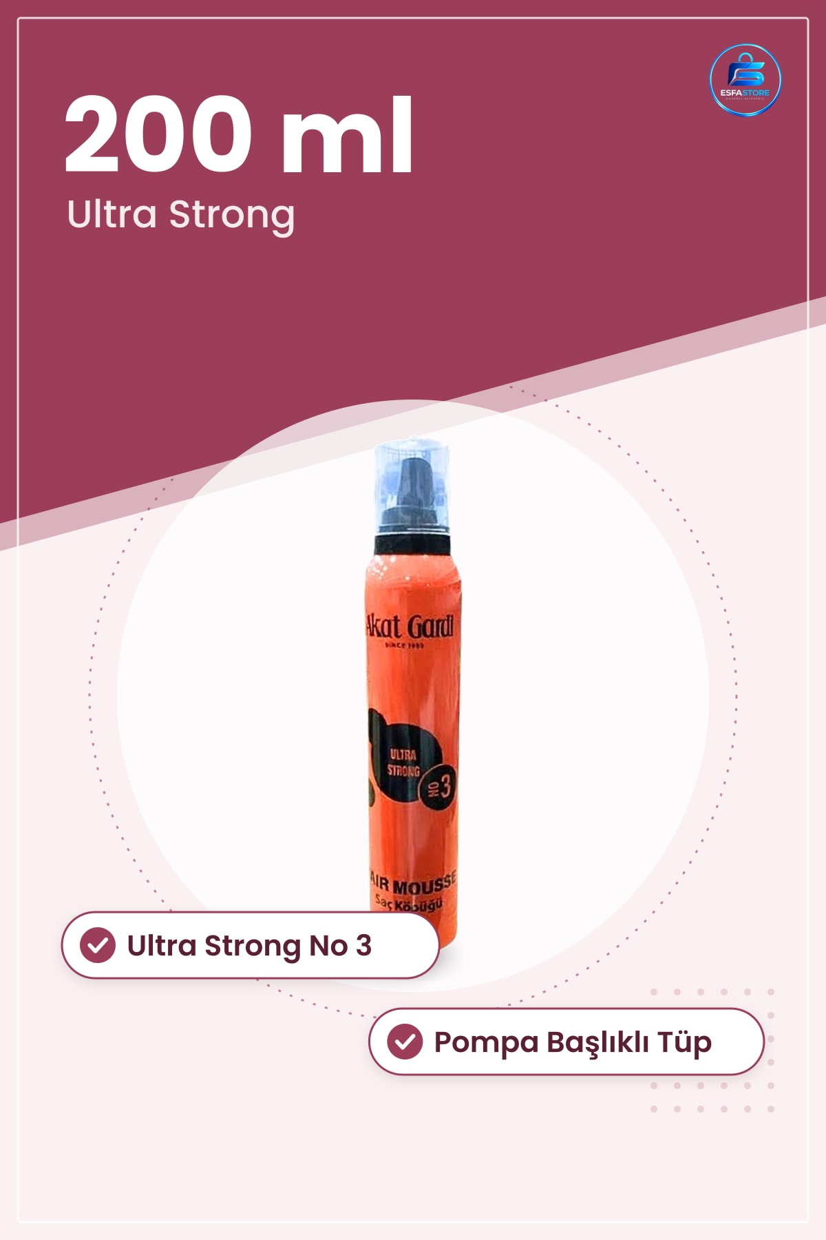 Saç Köpüğü 200 ml Turuncu Ultra Strong Şekillendirici Hair Mousse Kolay Kişisel Bakım