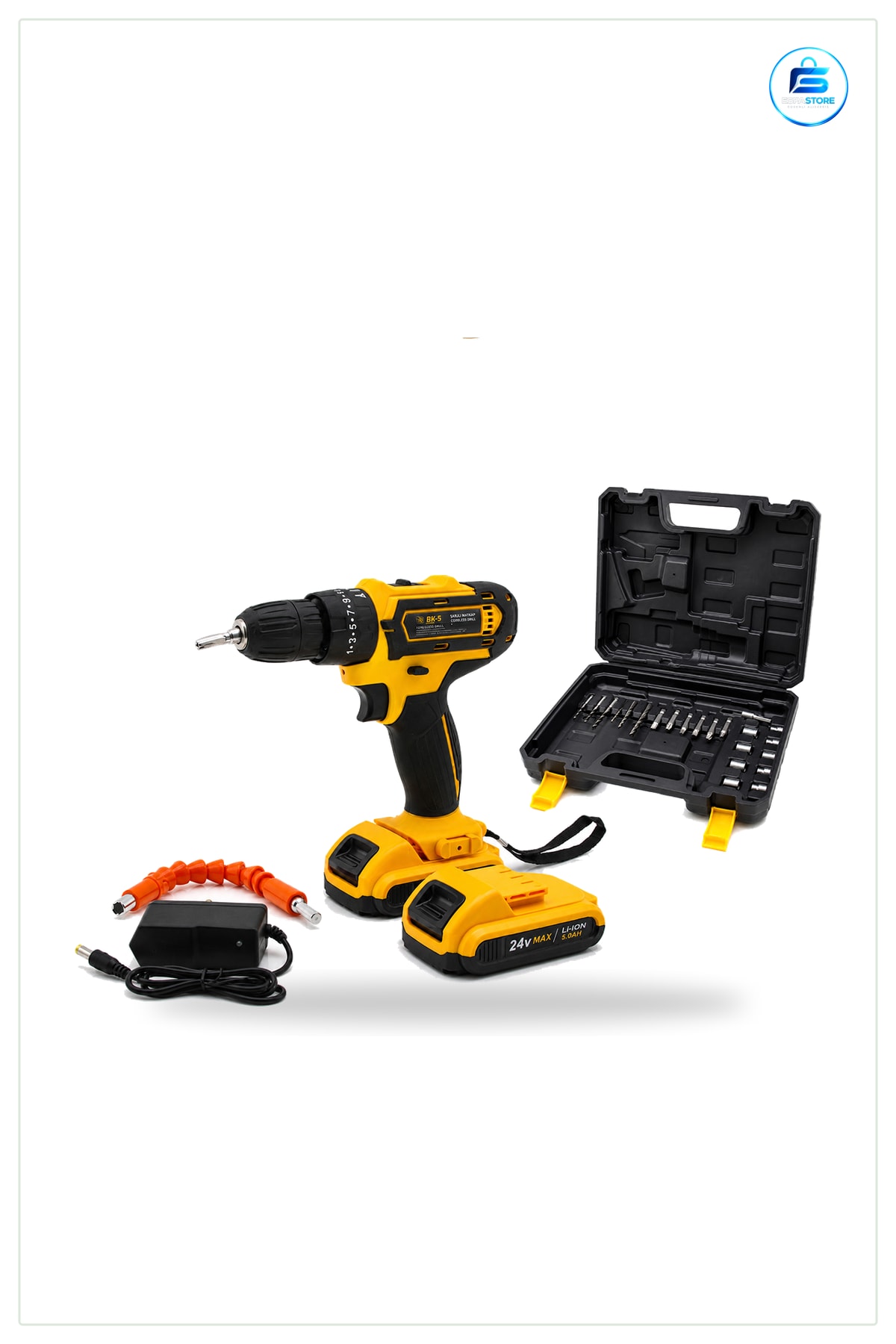 Şarjlı Matkap Seti 24W RPM Çantalı Kablosuz Delme ve Vidalama Ev Tamir Aracı Ahşap Metal