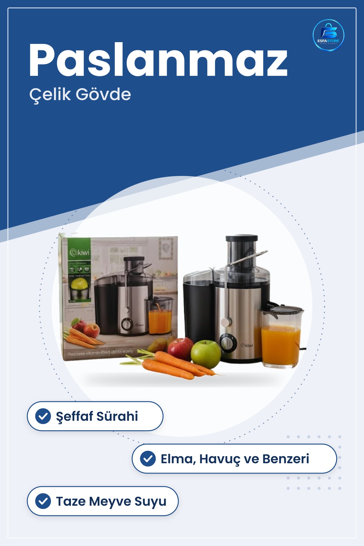 Katı Meyve Sebze Sıkacağı Paslanmaz Çelik Gövdeli Taze İçecek Makinesi Mutfak Aleti