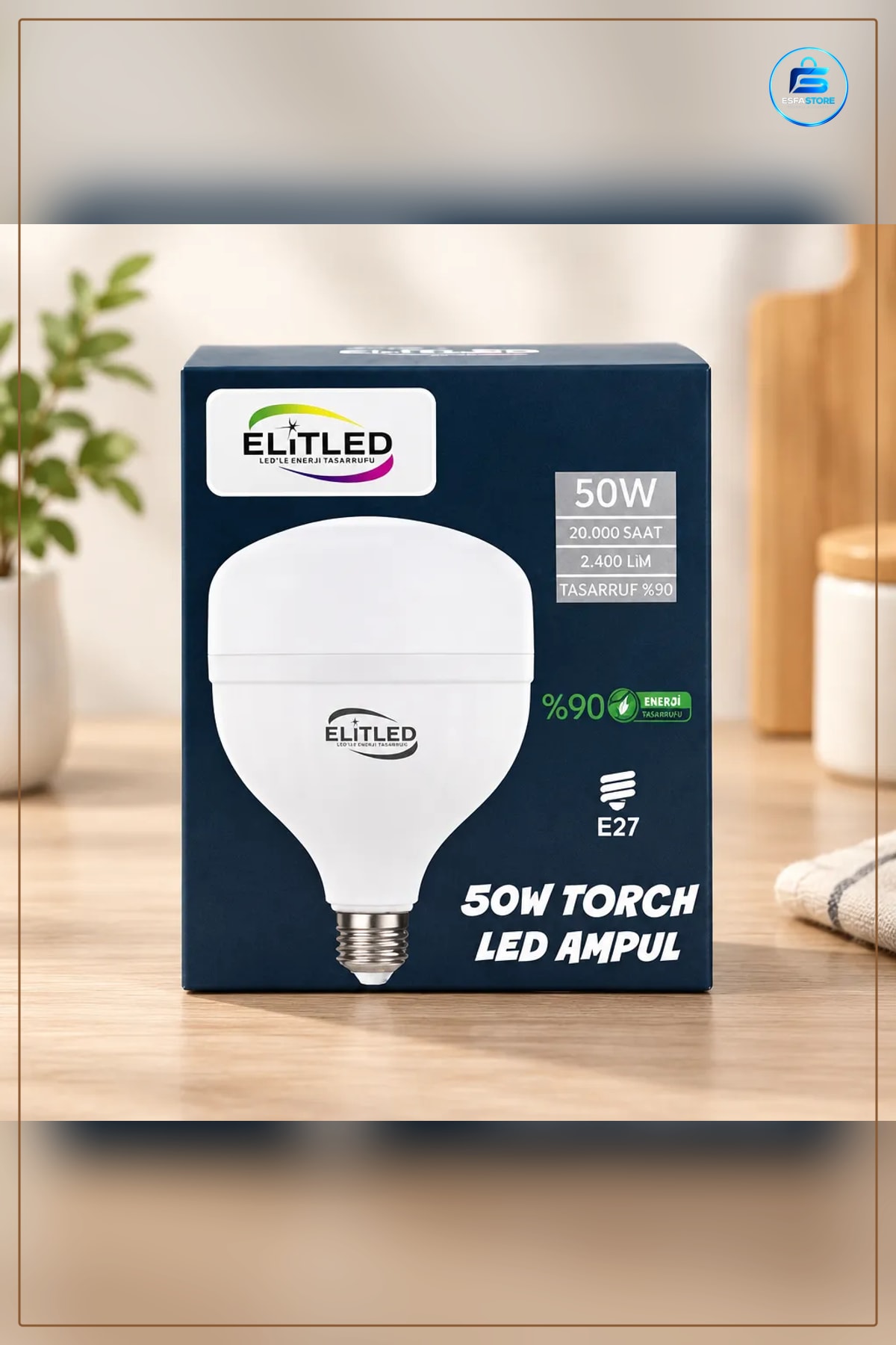 LED Ampul 50 W E27 Duy Torch Model Genel Aydınlatma İçin Enerji Tasarruflu Lamba Uyumlu