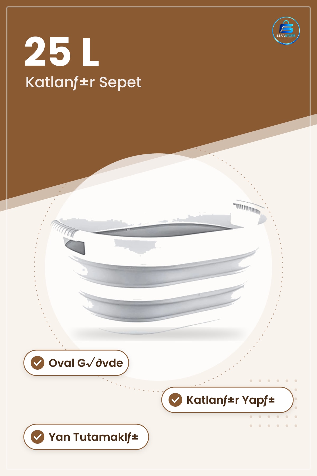 Katlanır Çamaşır Sepeti 25 L Çamaşırlık Ev Gereçleri Banyo Kirli Giysi Saklama Düzenleyici