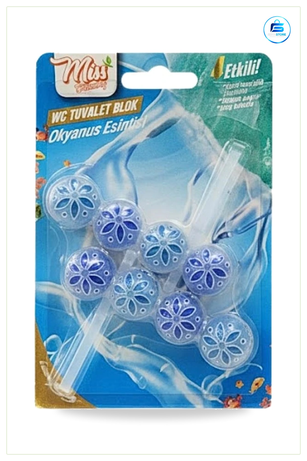 WC Blok Okyanus Kokulu Temizleyici 2x55 gr Tuvalet Koku Giderici Ev Temizlik Ürünü