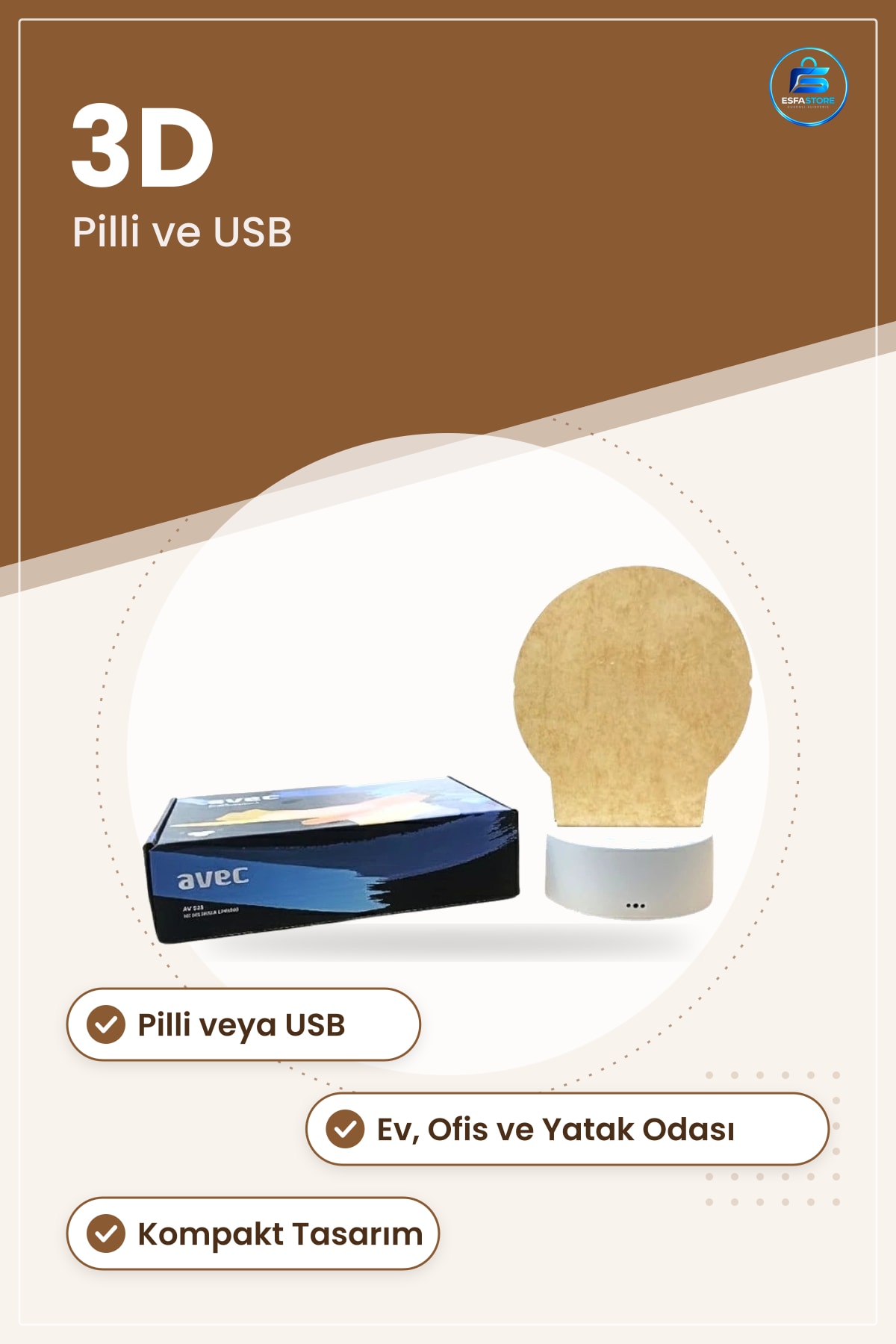 3D Masa Lambası Pilli USB Gece Işığı Dekoratif Aydınlatma Ev Ofis Yatak Odası Pratik Kullanım