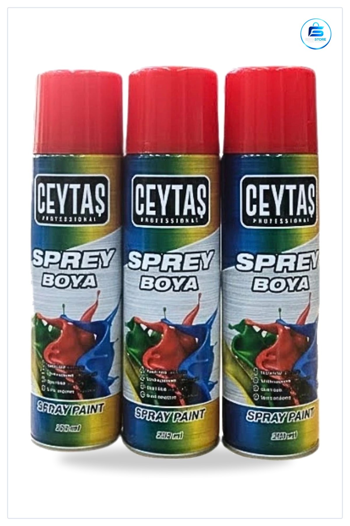 Kırmızı Sprey Boya 200 ml Tek Adet Ev ve Tamir İşleri İçin Renkli Boyalar Hƒ±rdavat