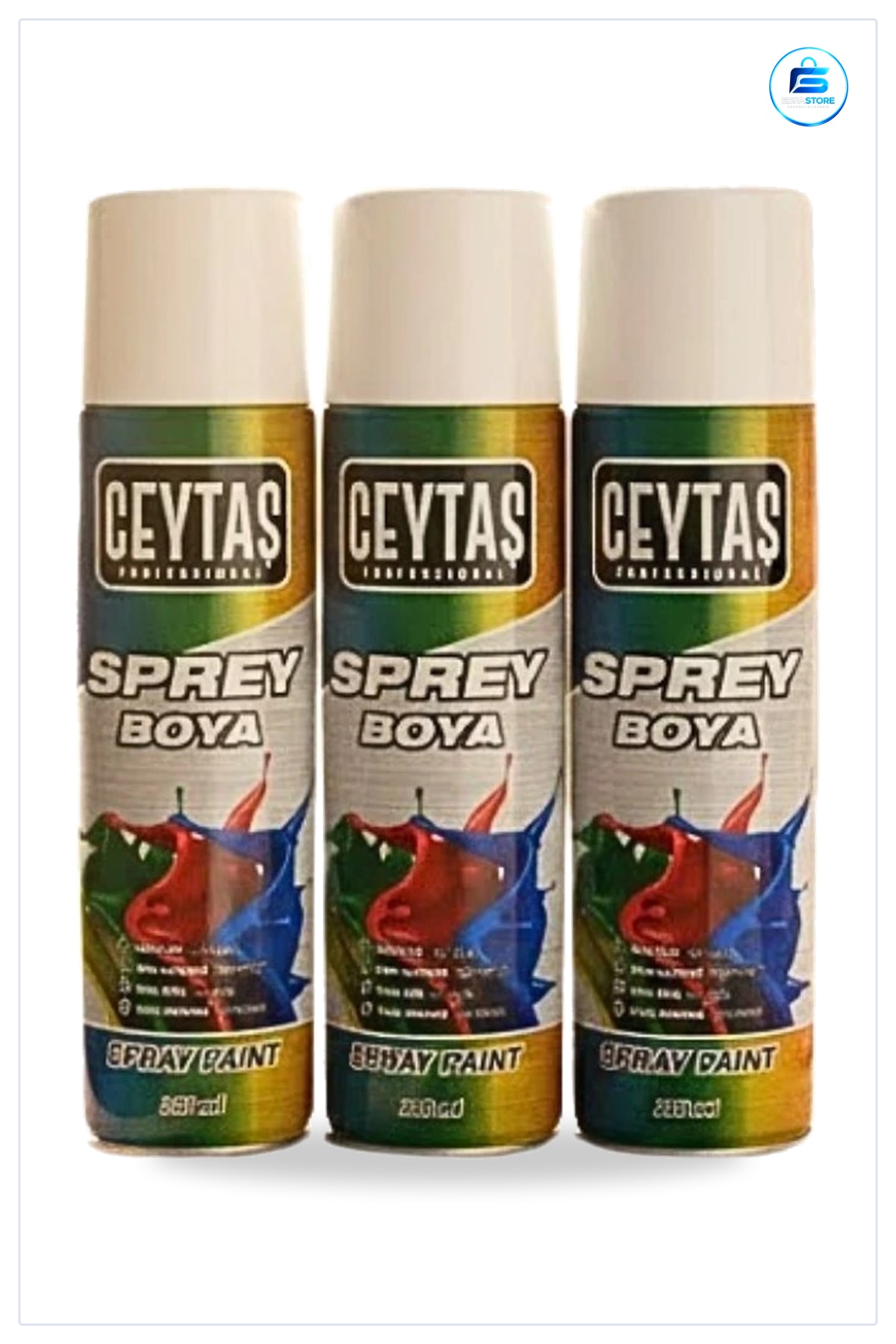 Sprey Boya Beyaz 200 ml 1 Adet Metal Yüzey Ahşap Duvar Mobilya Hobi Boyama İşleri