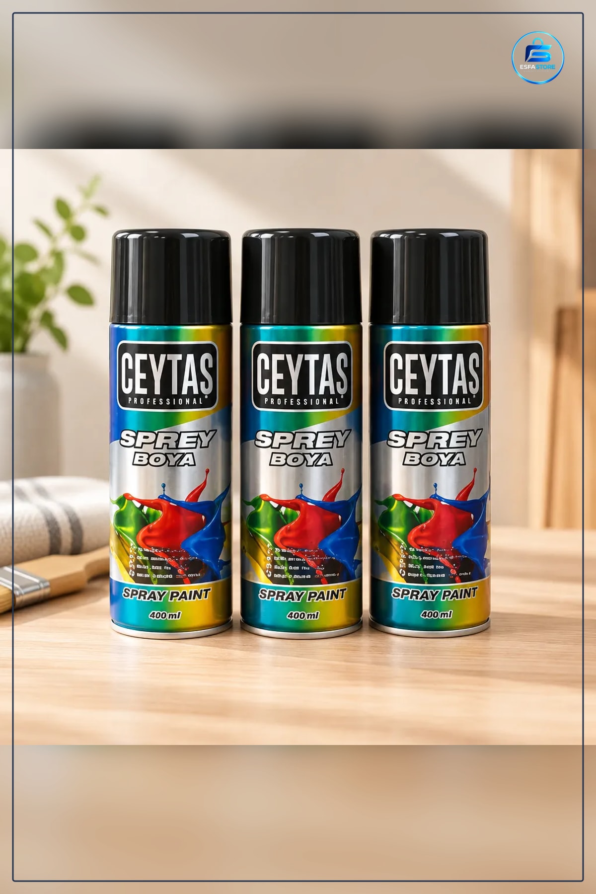 Siyah Sprey Boya 400 ml 1 Adet Kolay Uygulanabilir Yüzey Boyama İşleri İçin Boyalar