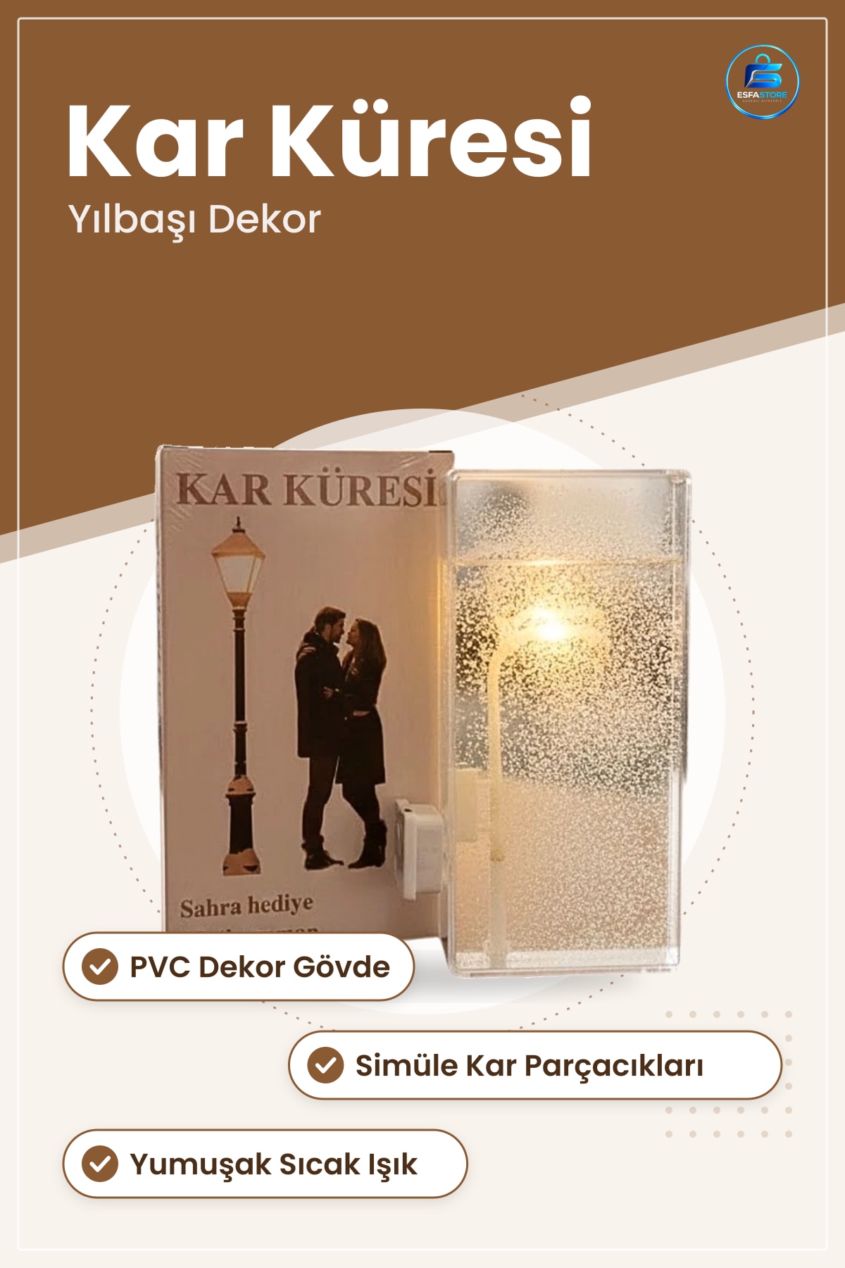 Kar Küresi Masa Lambası PVC Dekoratif Gece Işığı Hediyelik Yılbaşı Ev Dekorasyonu