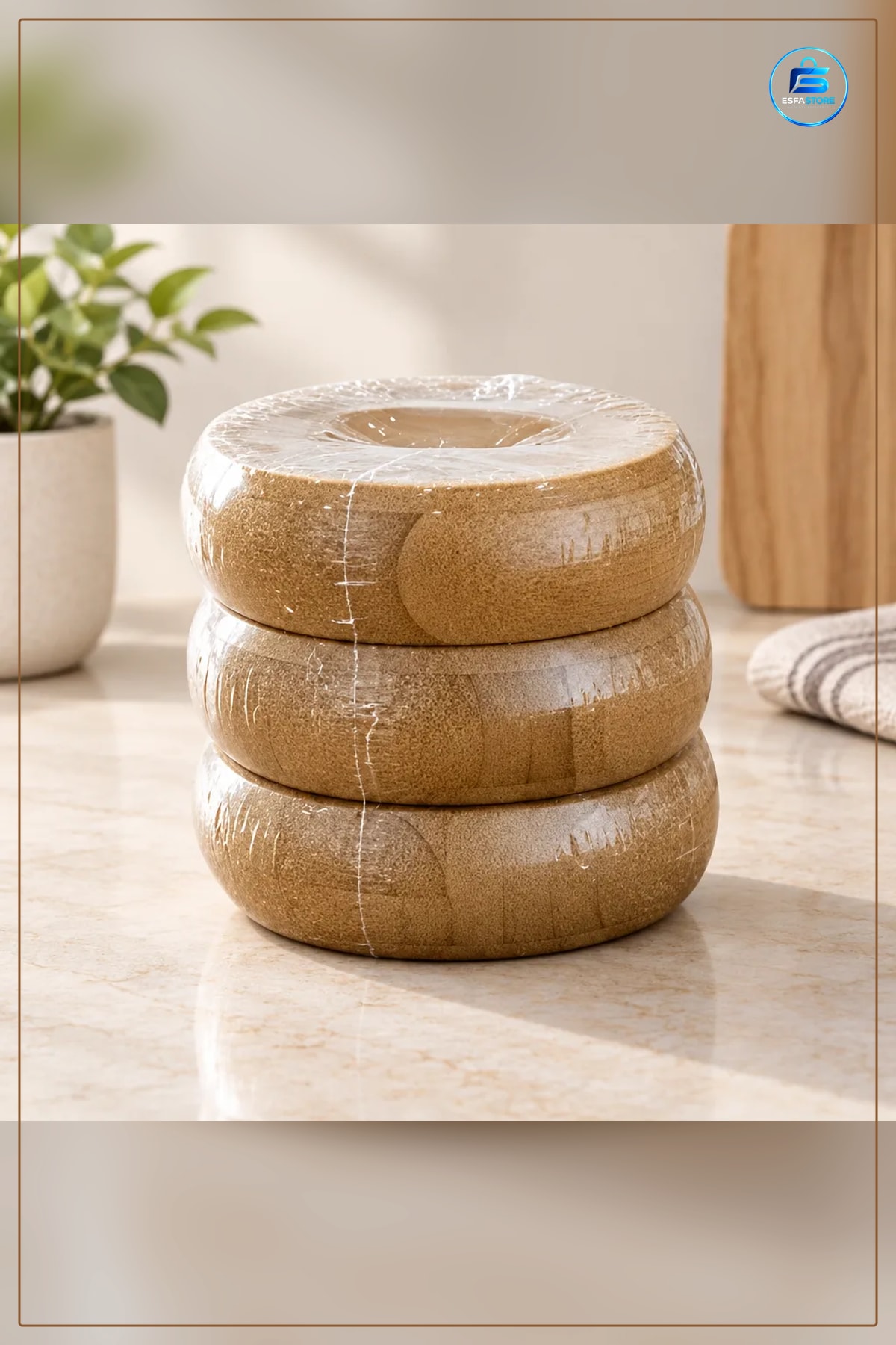 Bambu Yuvarlak Kase 3 Parça Seti Mutfak Sofra Servis Yiyecek Yemek Günlük Kullanım