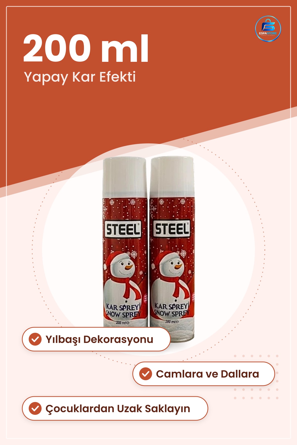 Kar Spreyi 200 ml 1 Adet Yılbaşı Parti Dekorasyon Yapay Karlı Efekt Süsleme Aksesuarı