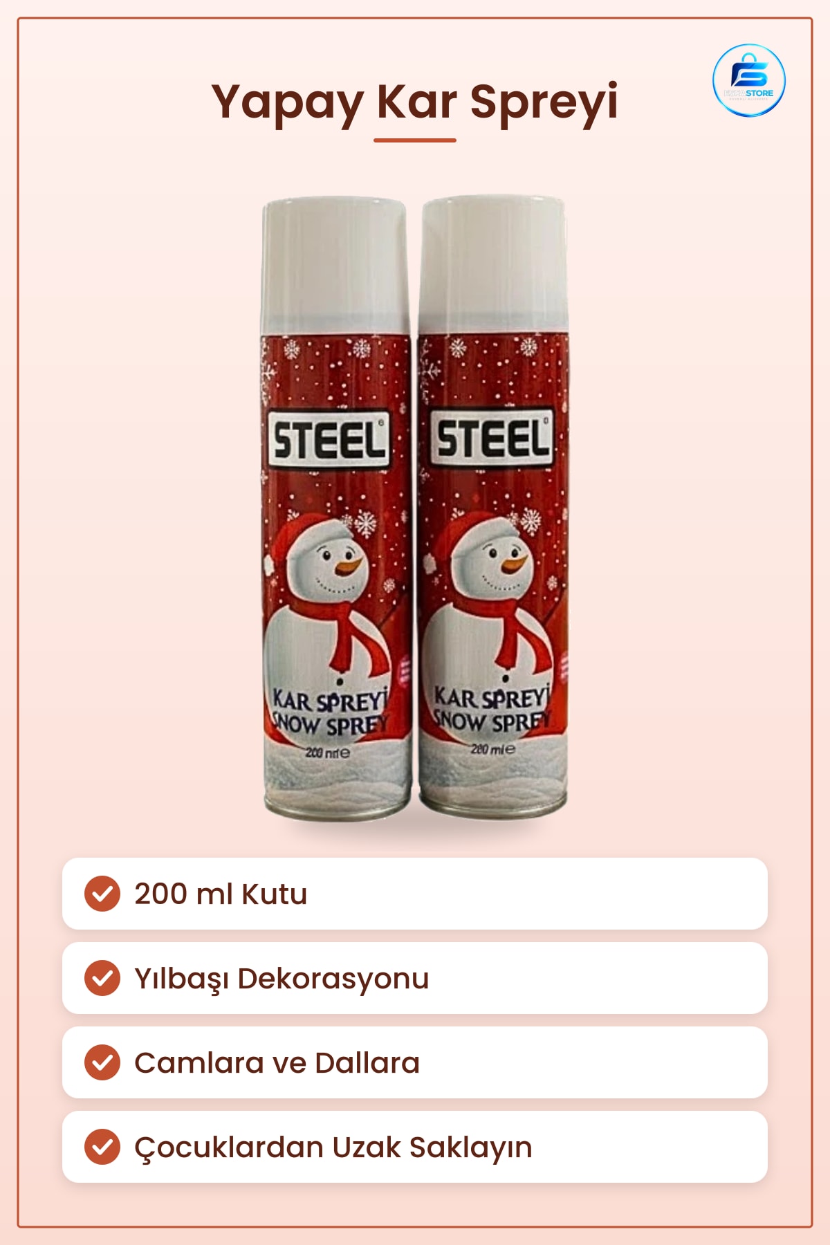 Kar Spreyi 200 ml 1 Adet Yılbaşı Parti Dekorasyon Yapay Karlı Efekt Süsleme Aksesuarı