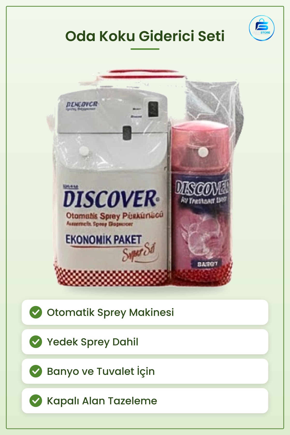 Otomatik Oda Koku Giderici Hava Temizleyici Seti Makine ve Yedek Sprey Banyo Tuvalet İçin