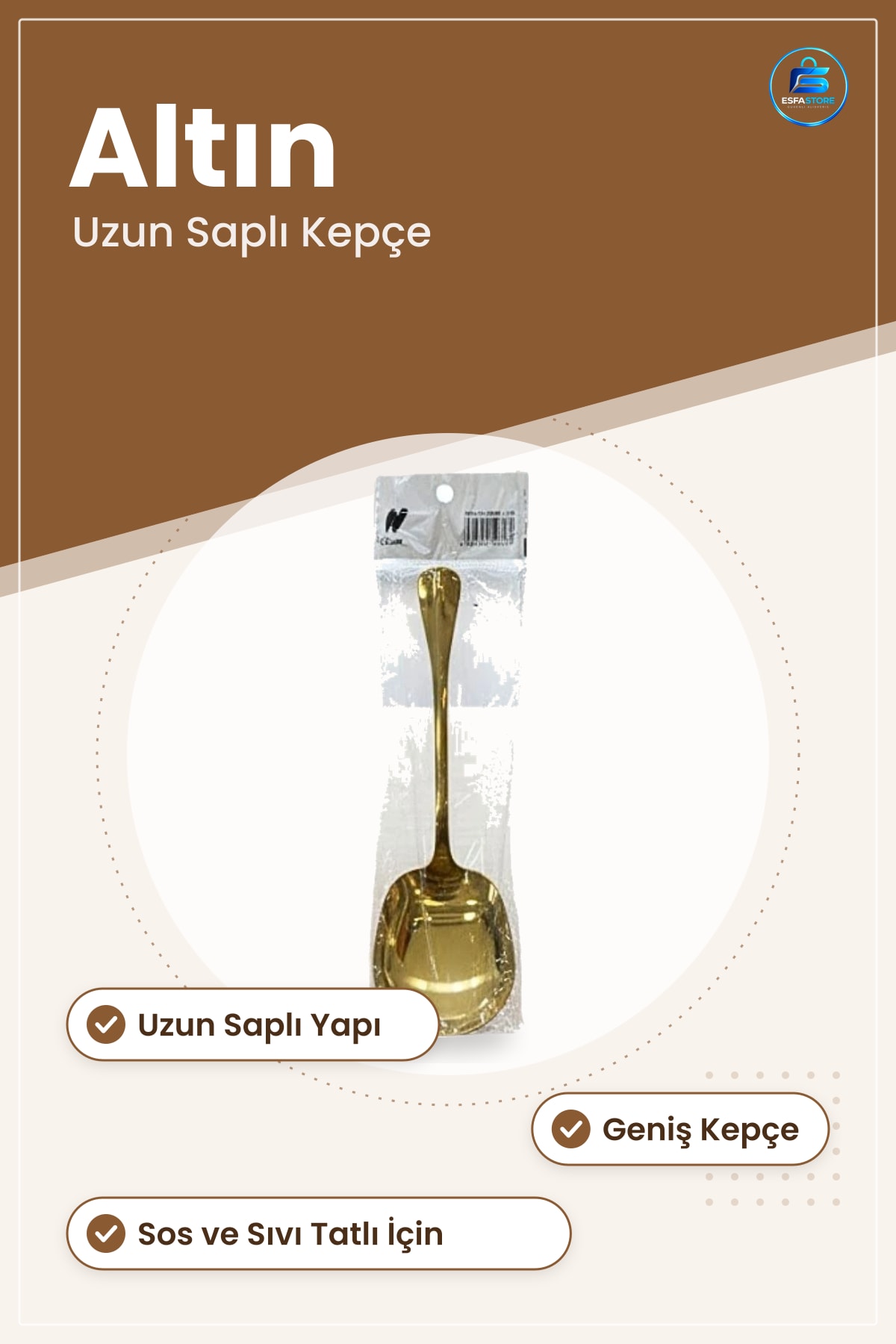 Altın Renkli Sos Kaşık Servis Kaşığı Sıvı Tatlı ve Servisi İçin Mutfak Sofra Gereci