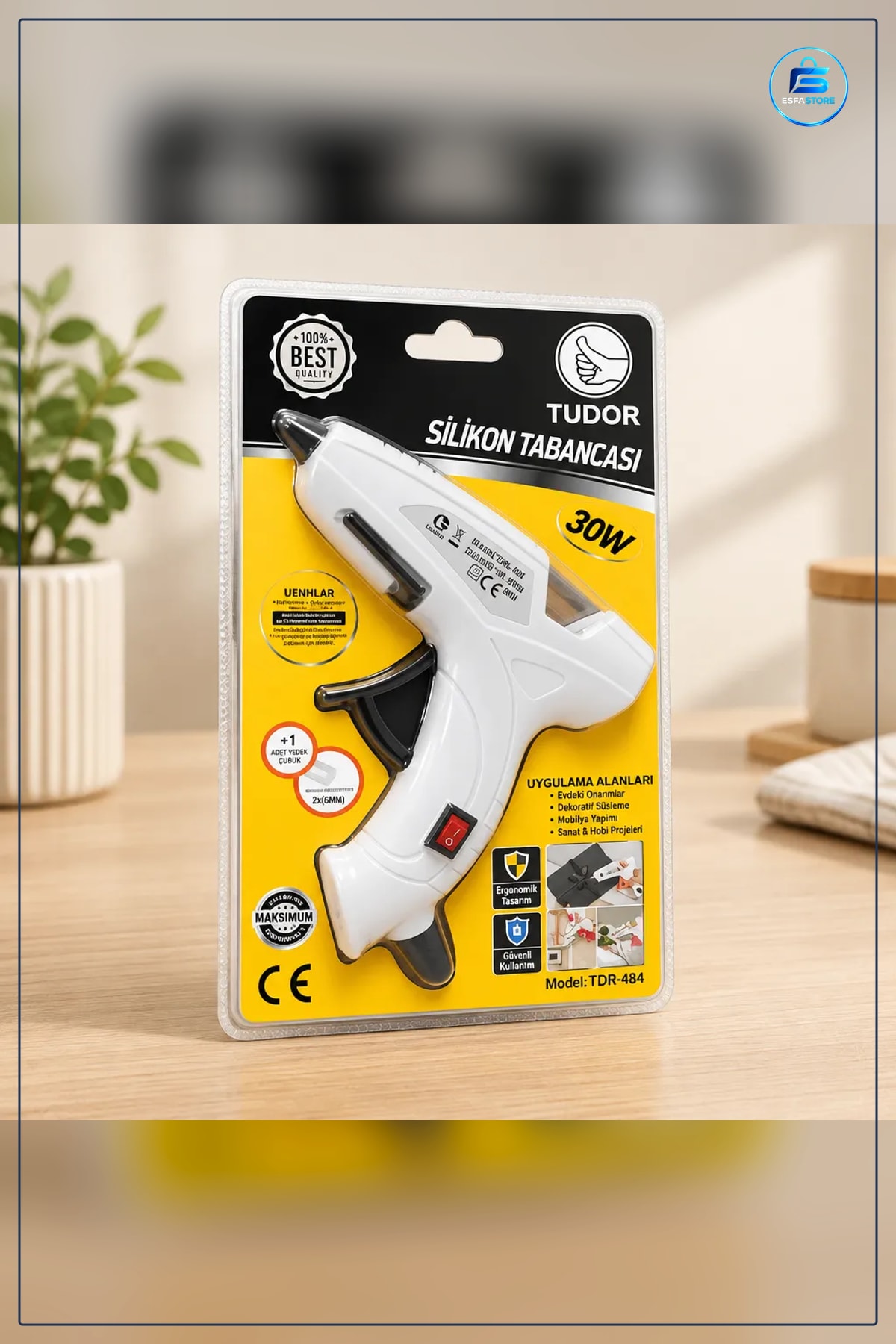 Silikon Tabancası 30 W İnce Gövdeli Sıcak Uygulama Yedek Çubuklu Hobi Ev Onarım Sanat Projeleri
