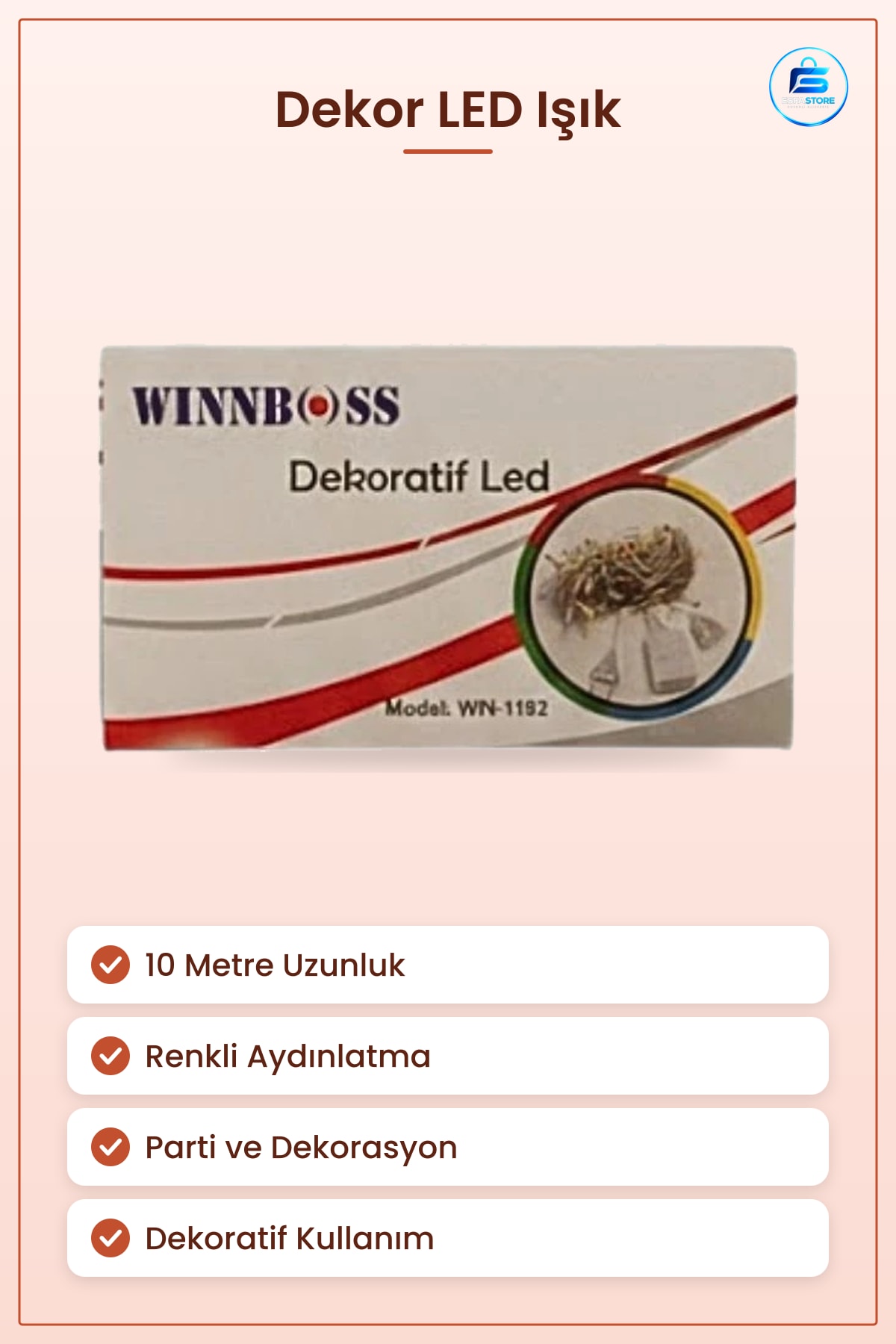 Dekor LED Işık 10 metre Renkli Dekoratif Parti Aydınlatma Süsü Ev Dekorasyonu Işıklandırma