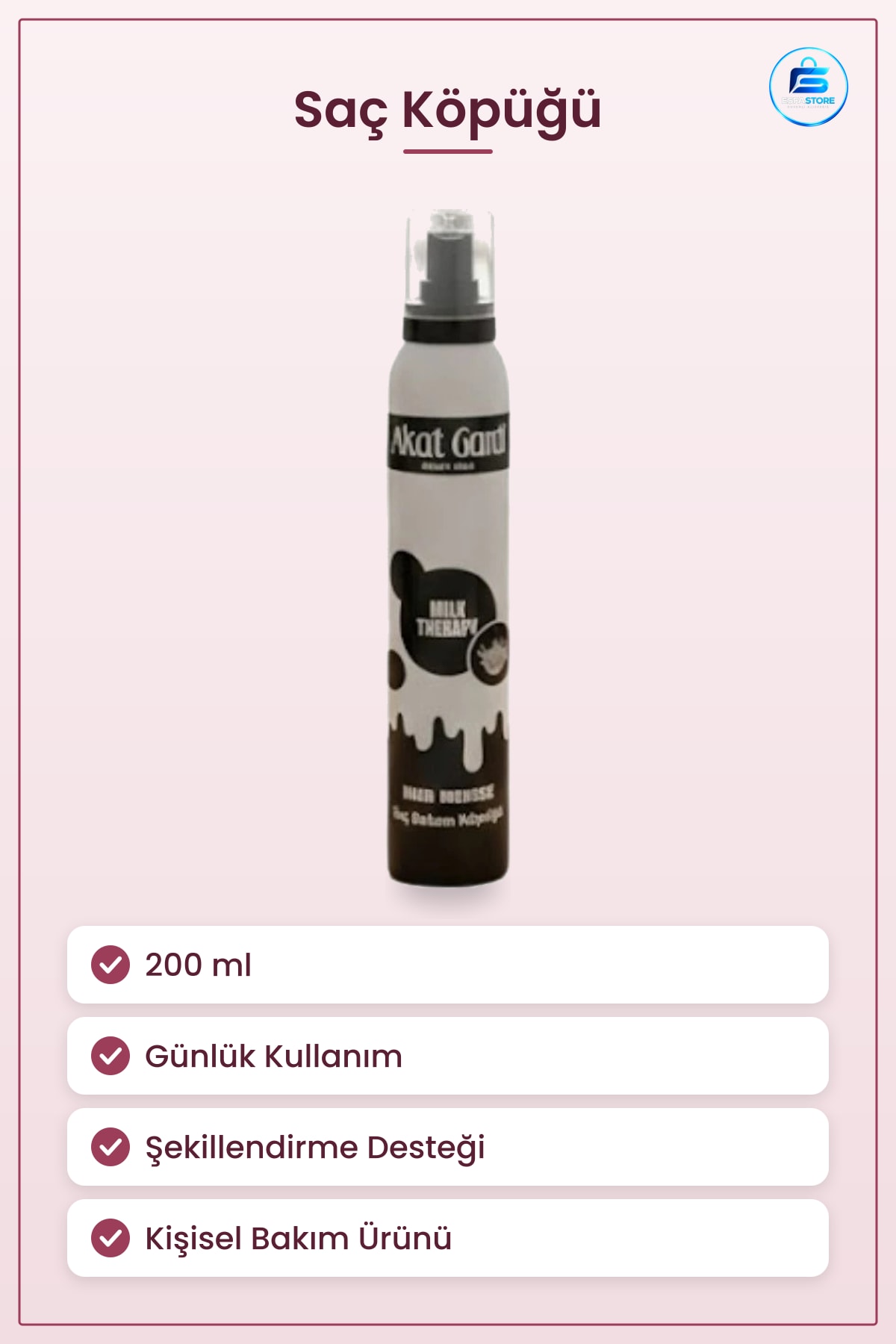 Saç Köpüğü 200 ml Şekillendirme Desteği Sağlayan Günlük Kullanım Bakım Ürünü Kişisel Kozmetik