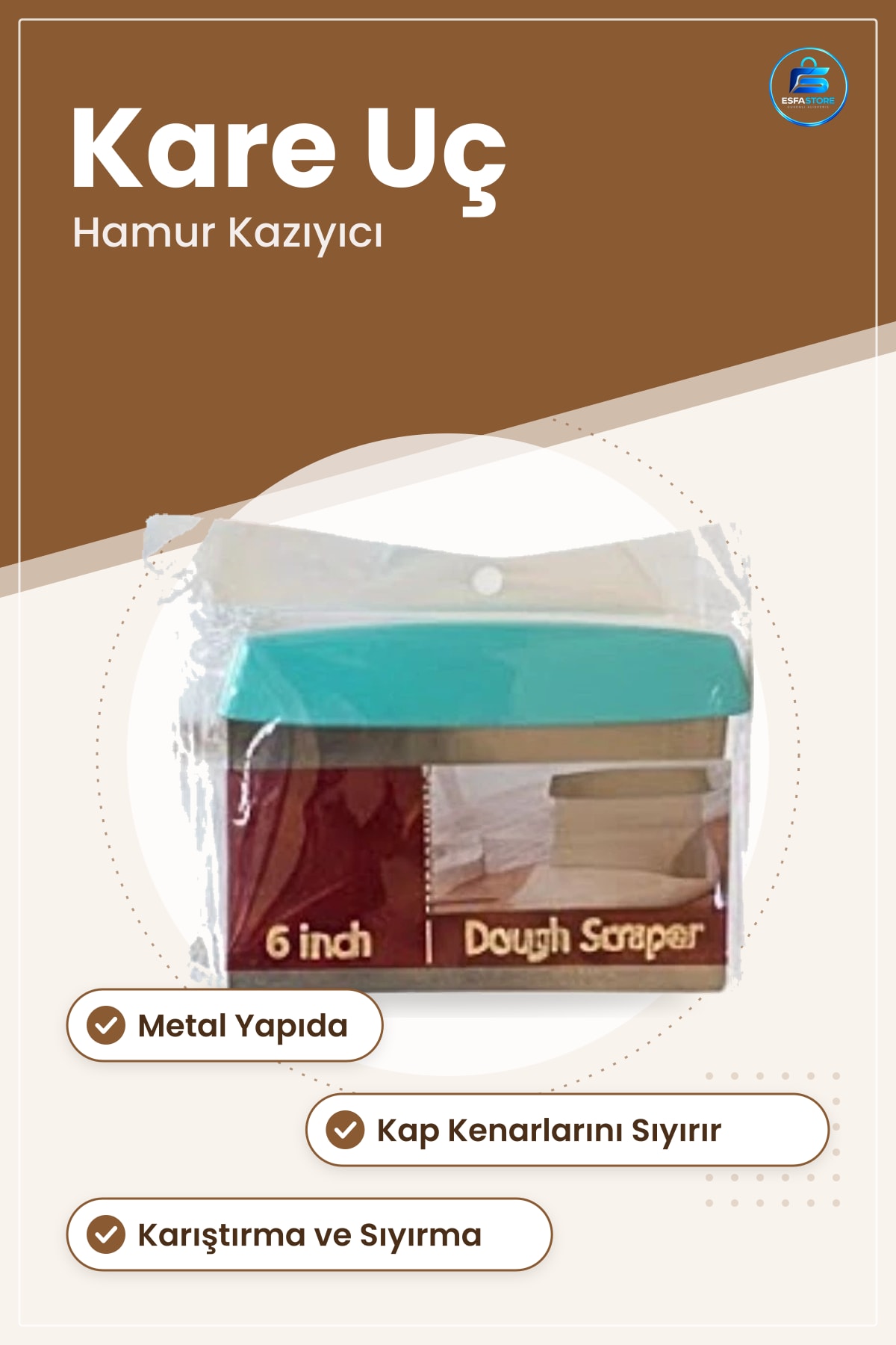Metal Kare Spatula Hamur Kazıyıcı Mutfak Gereci Yemek Hazırlık Karıştırma Sıyırma Aracı Pratik