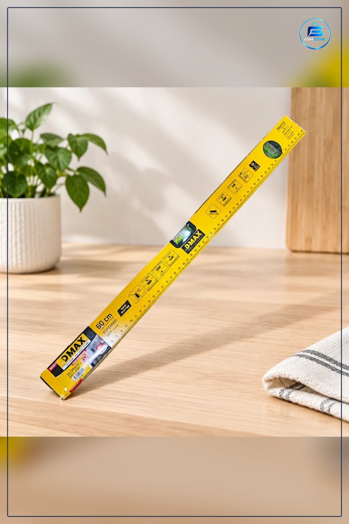 Su Terazisi 60 cm Yatay ve Dikey Seviye Ölçer Manuel El Aleti Hırdavat Ölçüm Cihazı