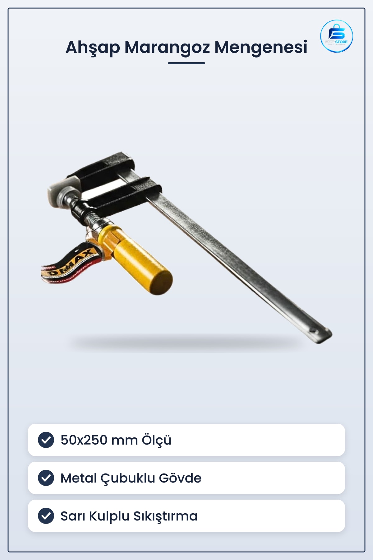 Mengene İşkence Aleti 50x250 mm Ahşap Marangozluk ve Hobi Atölyesi İçin Sıkıştırma Kelepçesi