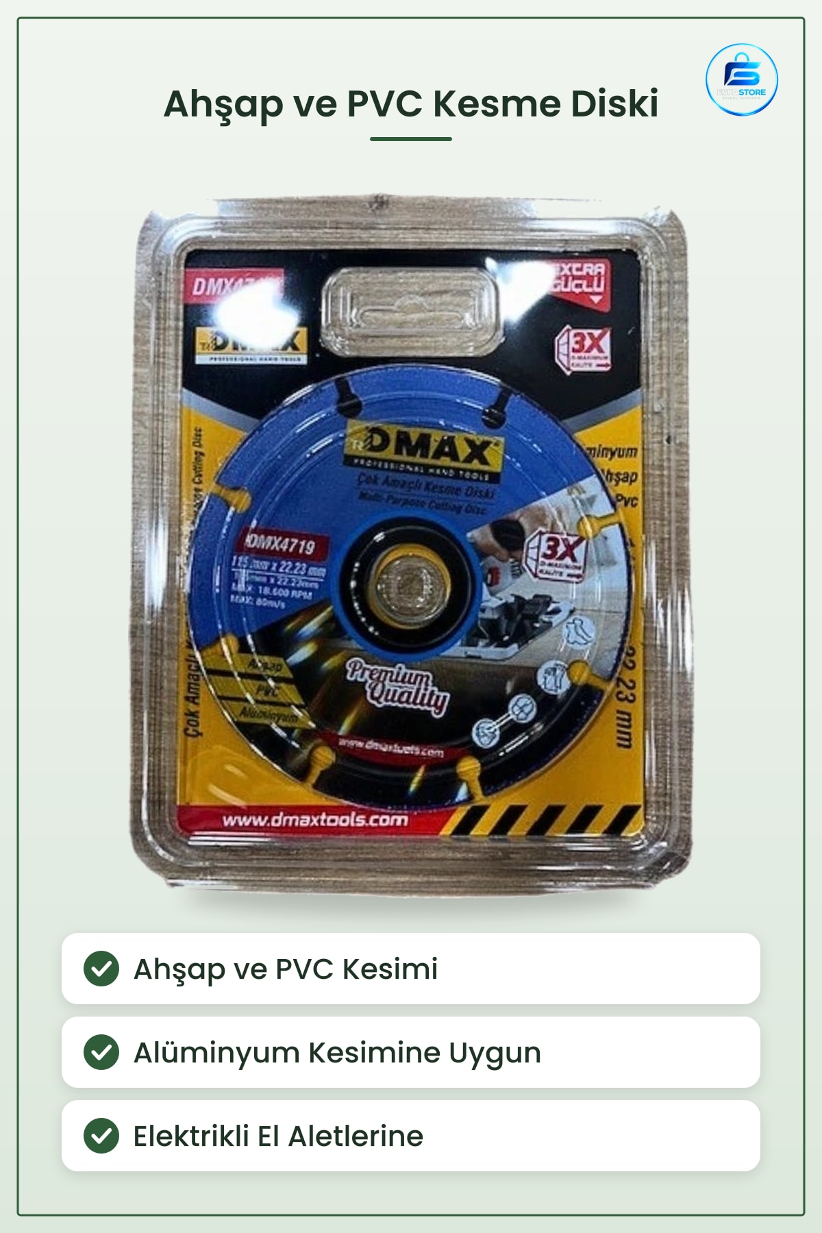 Çok Amaçlı Ahşap ve PVC Kesme Diski Alüminyum Kesim Bahçe Atölye Elektrikli El Aleti