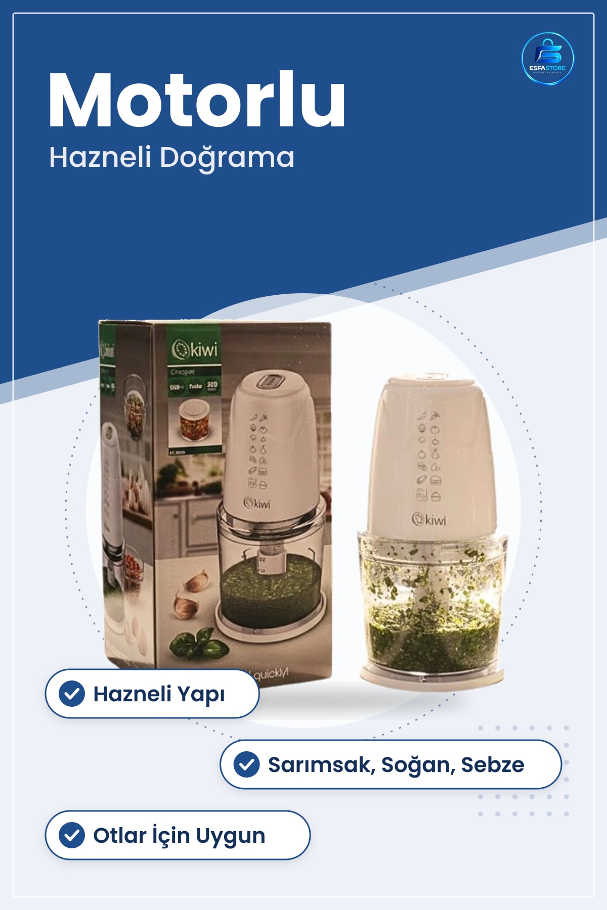 Elektrikli Doğrayıcı Rondo Mutfak Sarımsak Soğan Sebze Doğrama Hazneli Pratik Kullanım