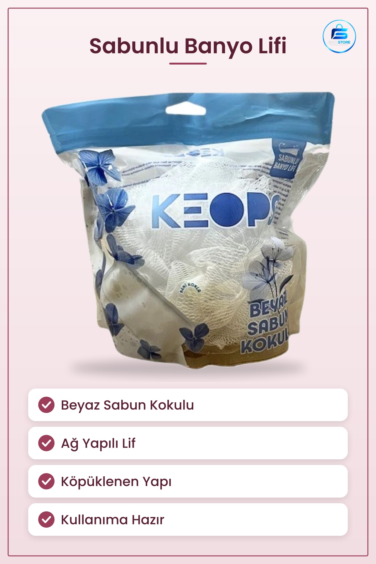 Sabunlu Banyo Lifi Beyaz Sabun Kokulu Yıkama Kese Lif Köpük Taşıyıcı Duru Aksesuarı Pratik