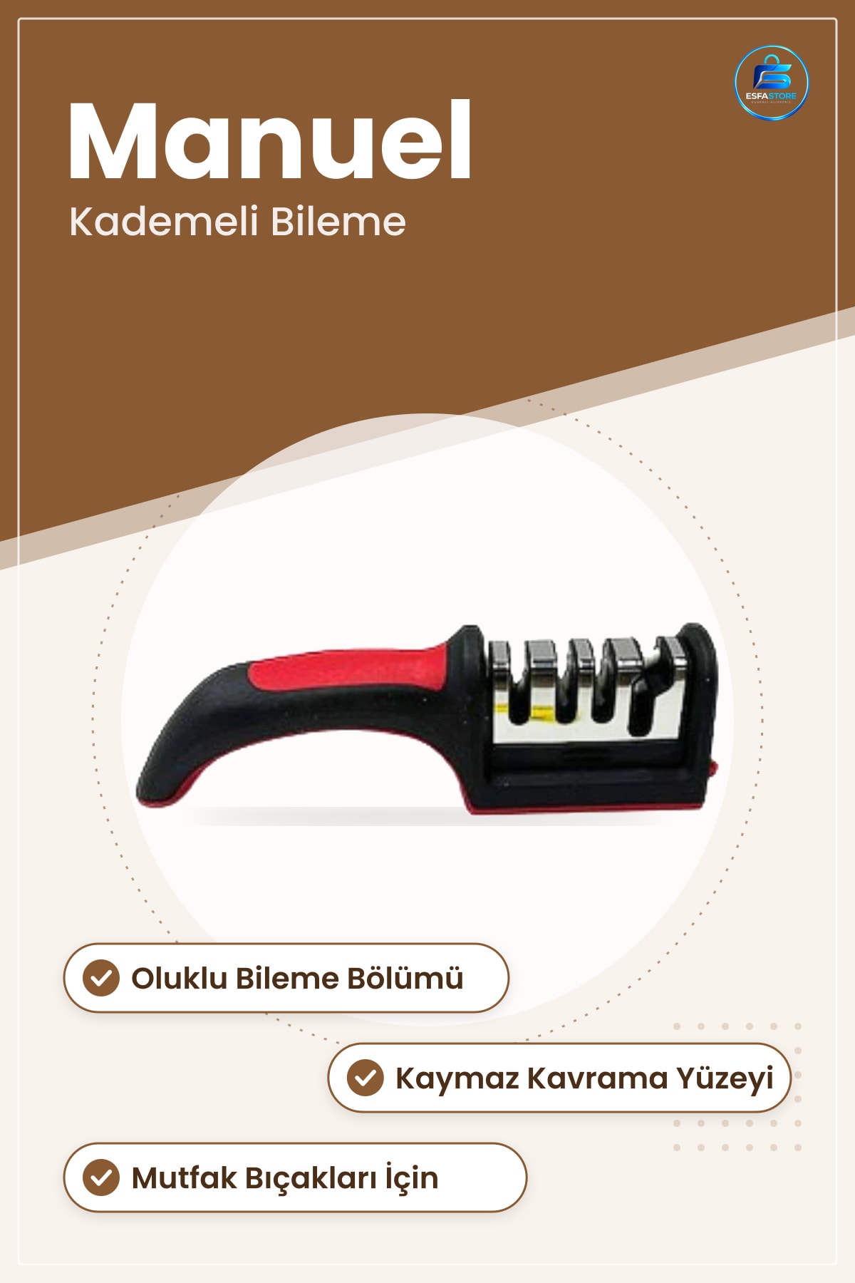 Bıçak Bileyici Masat Mutfak Manuel Bileme Aparatı Pratik Keskinleştirici Ev Sofra Kullanımı Kolay