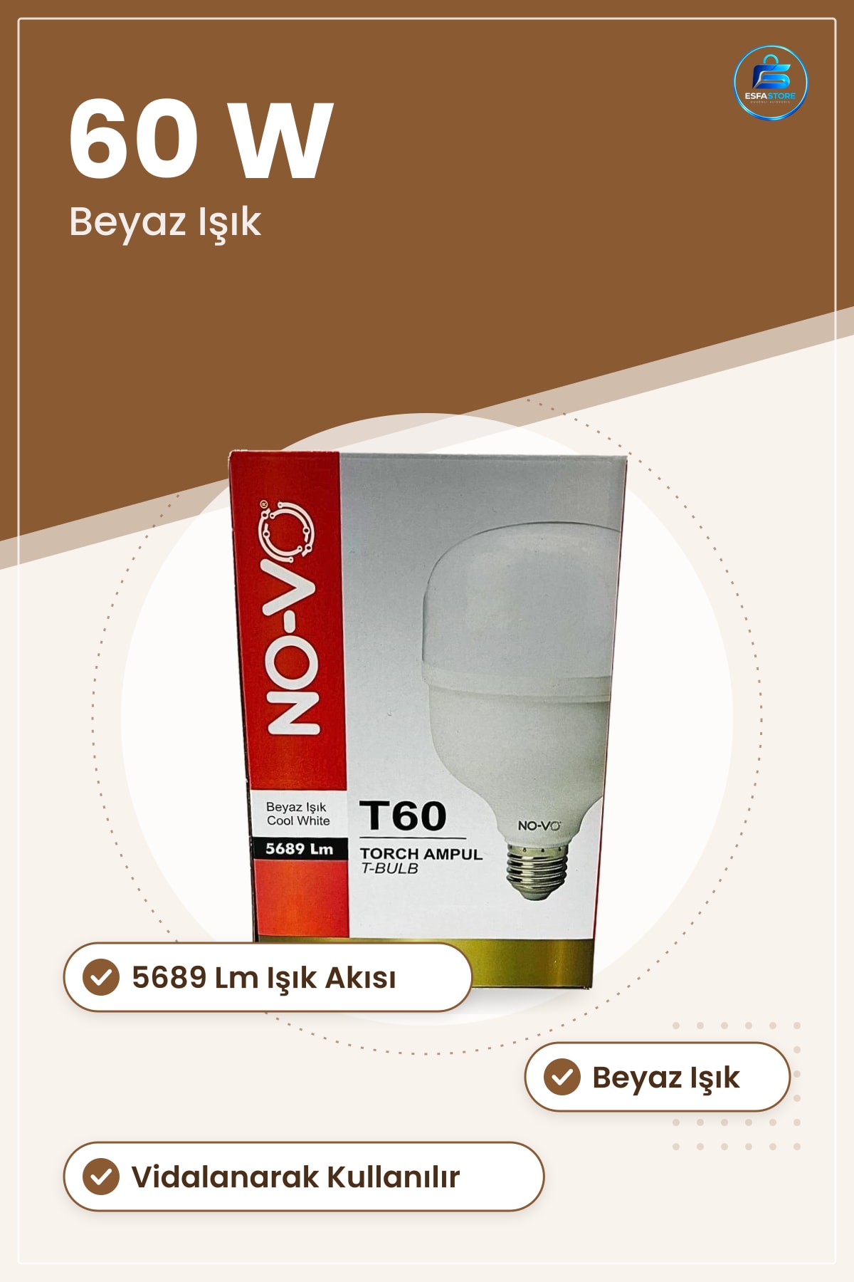 Torch LED Ampul 60 W Gold Beyaz Işık Lm Ev Mutfak Banyo Aydınlatma Lambası Kullanışlı