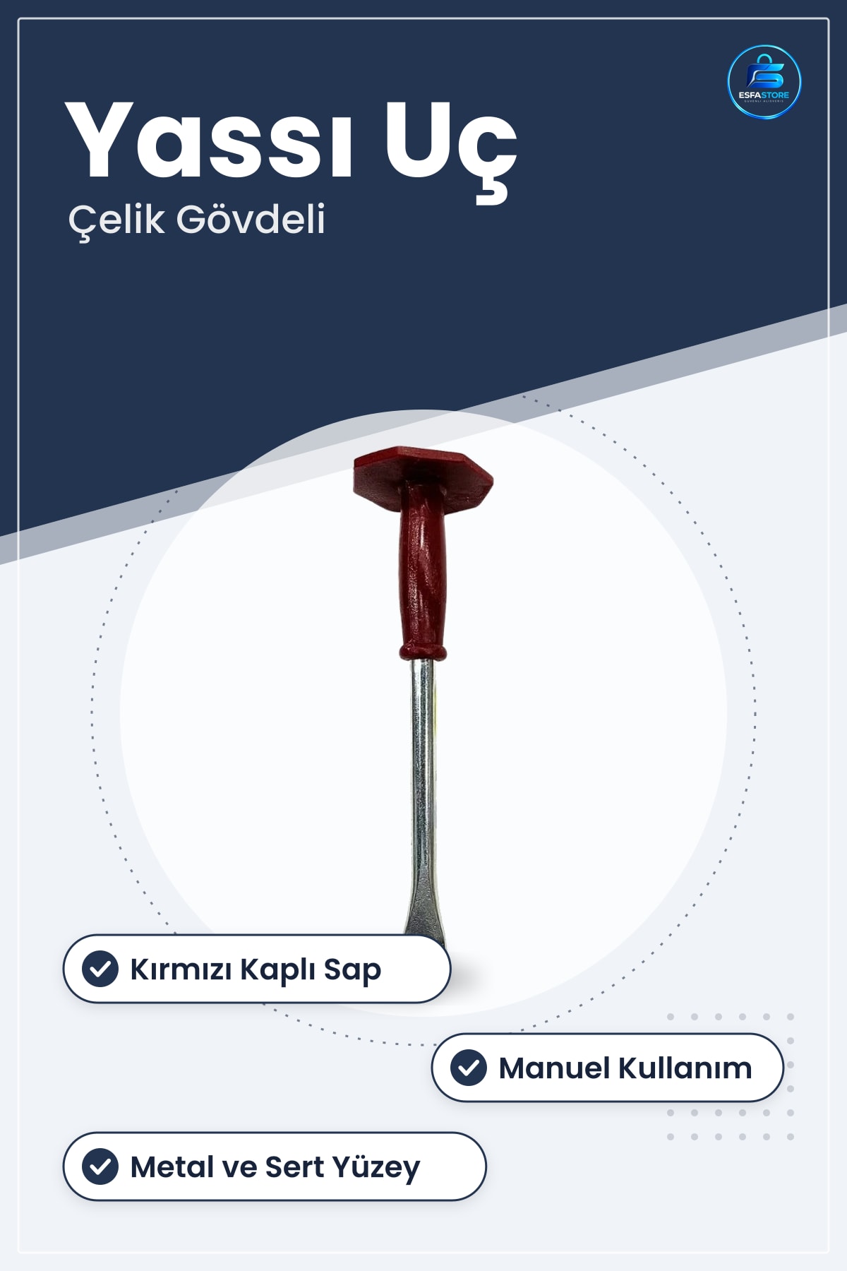 Murç Keski Korumalı Yassı Çelik Sap Koruyuculu Hırdavat Manuel El Aleti Kesme Aracı Atölye