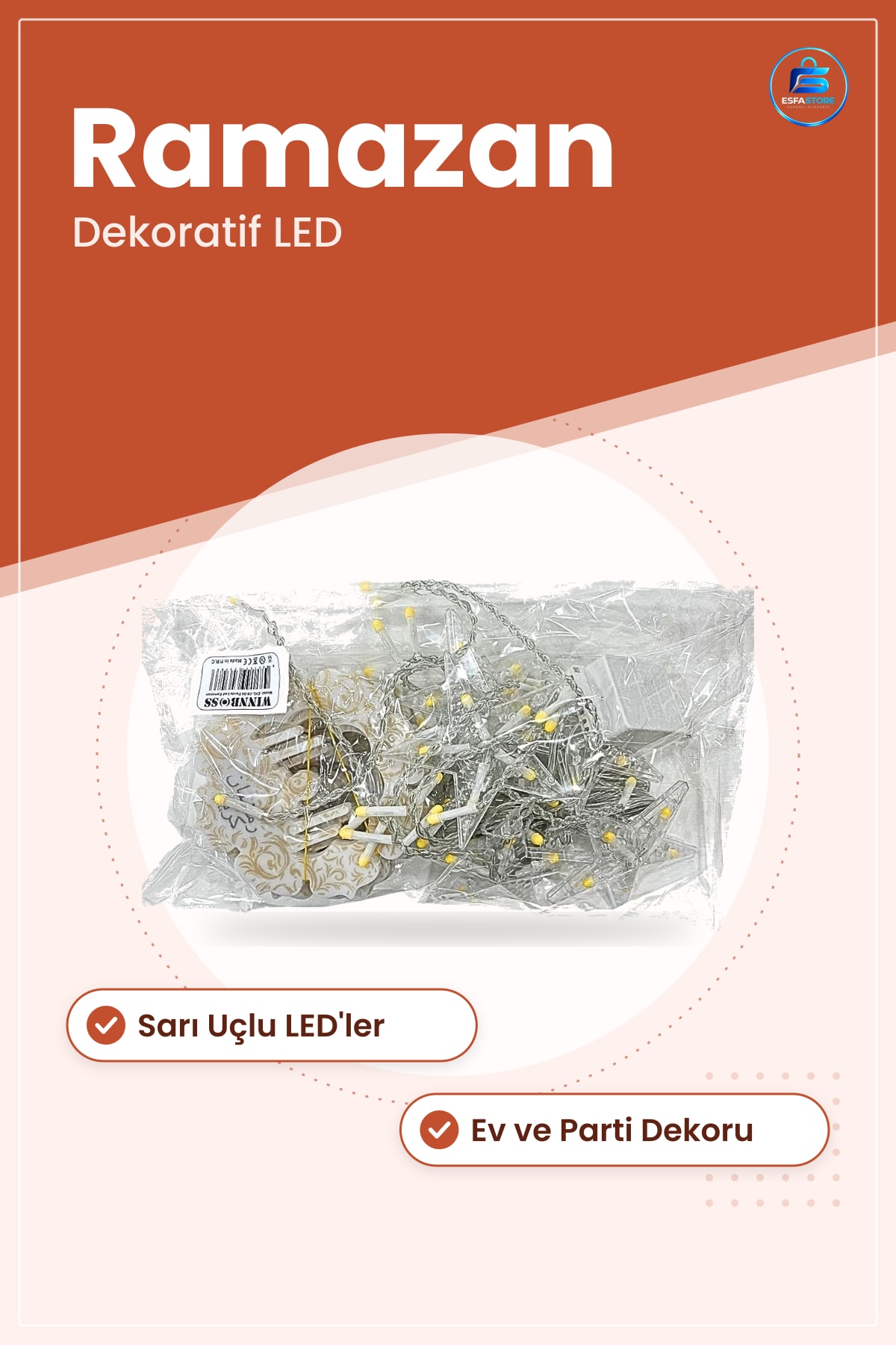 LED Işık Ramazan Tematik Dekoratif Aydınlatma Parti Süsü Ev İçi Dekorasyon Malzemesi