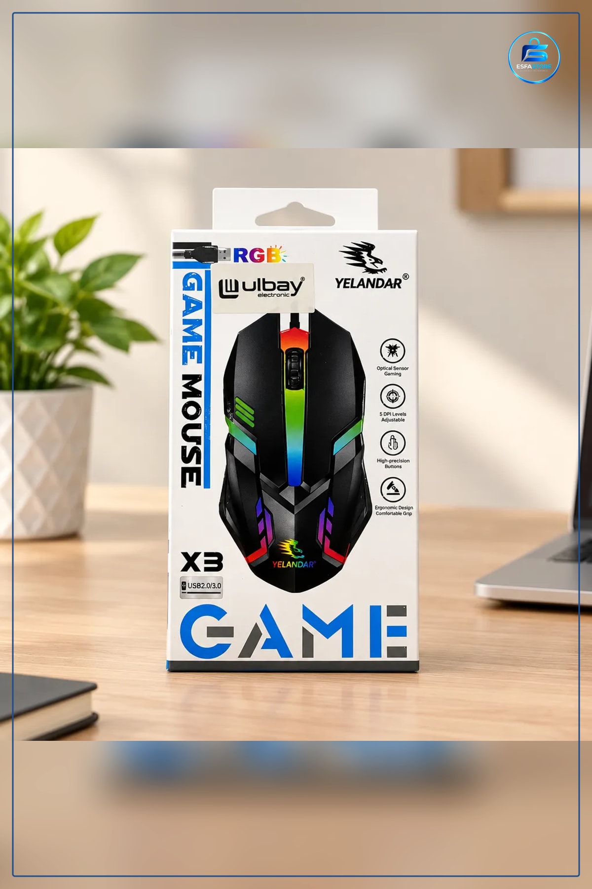 Oyuncu Mouse RGB Aydınlatmalı USB Kablolu Optik Sensörlü Kutulu Bilgisayar Gaming Fare