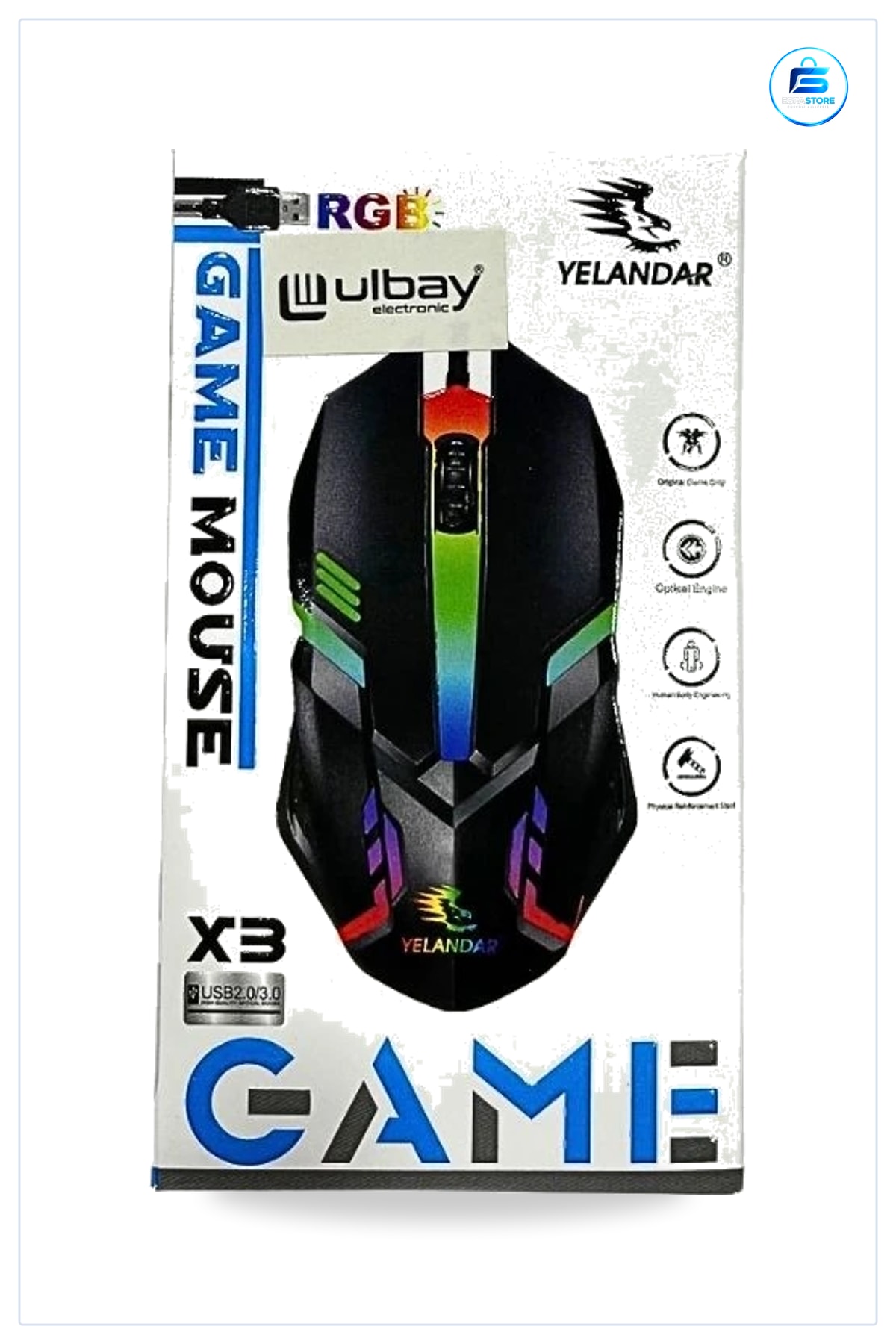Oyuncu Mouse RGB Aydınlatmalı USB Kablolu Optik Sensörlü Kutulu Bilgisayar Gaming Fare