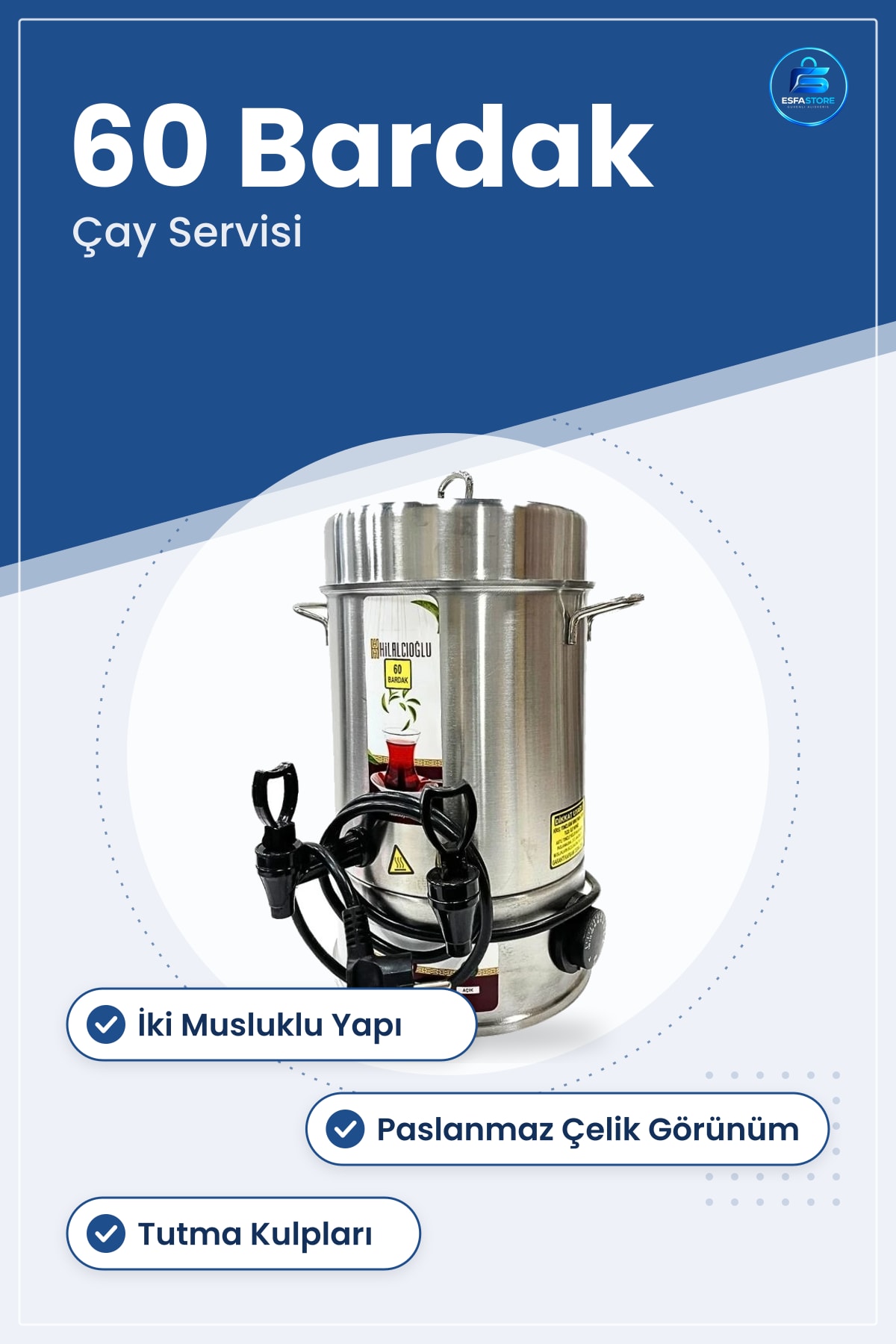 Çay Makinesi Bardak Semaveri Paslanmaz Çelik Elektrikli Günlük Servis Kafe Ofis Lokanta
