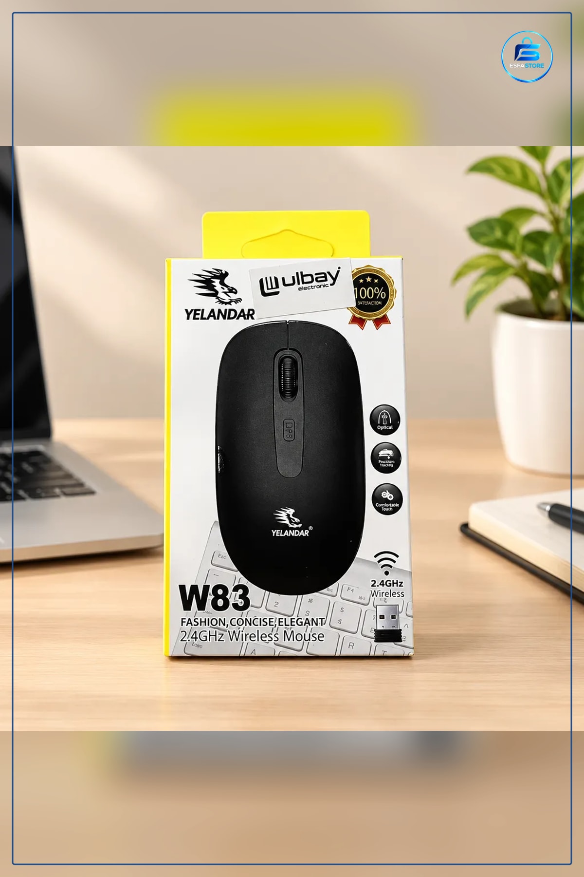 Kablosuz Fare 2.4GHz USB Alıcılı Optik Mouse Bilgisayar Aksesuarı Ev Ofis Kutulu