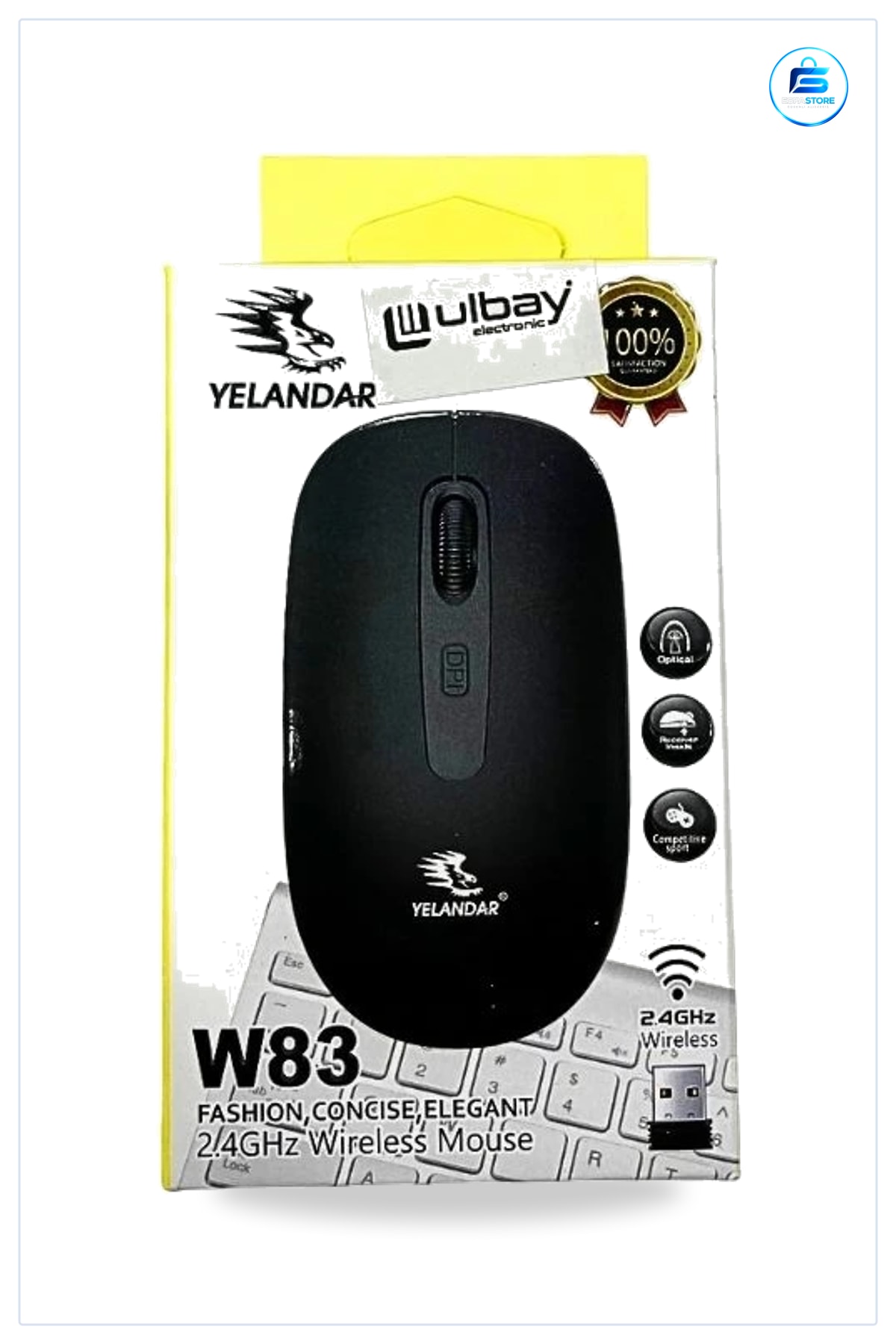 Kablosuz Fare 2.4GHz USB Alıcılı Optik Mouse Bilgisayar Aksesuarı Ev Ofis Kutulu