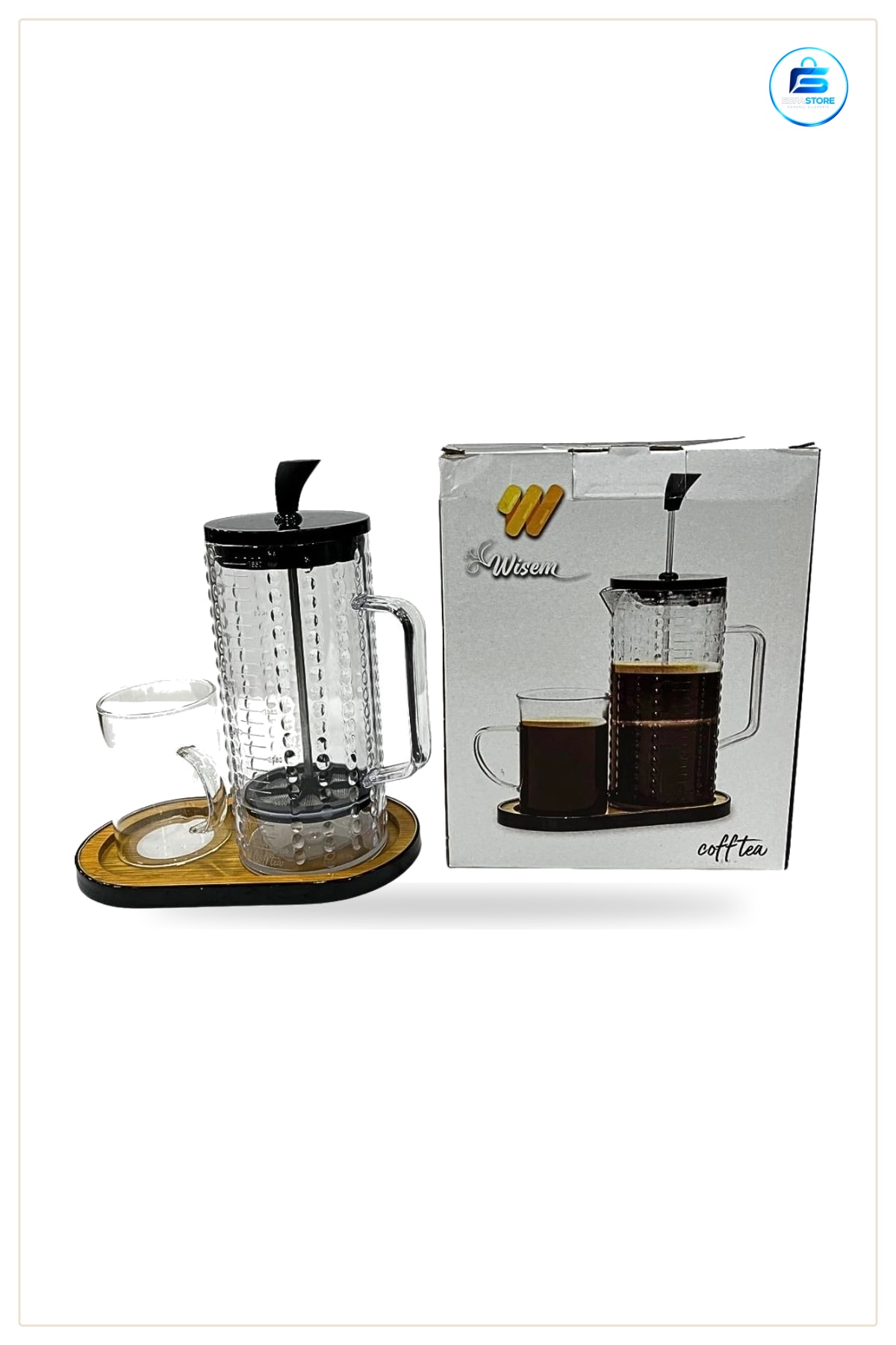 French Press Kahve Demleme 650 ml Cam Pres Kaplı Paslanmaz Filtreli Siyah Kapaklı Şeffaf Çay Pratik