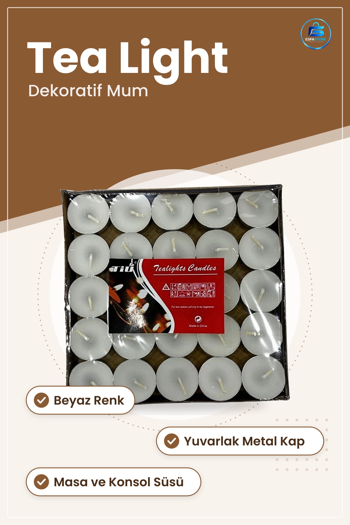 Karma Tea Light Mum Seti Beyaz Dekoratif Kandil Ev Dekorasyon Masa Süsü Aydınlatma
