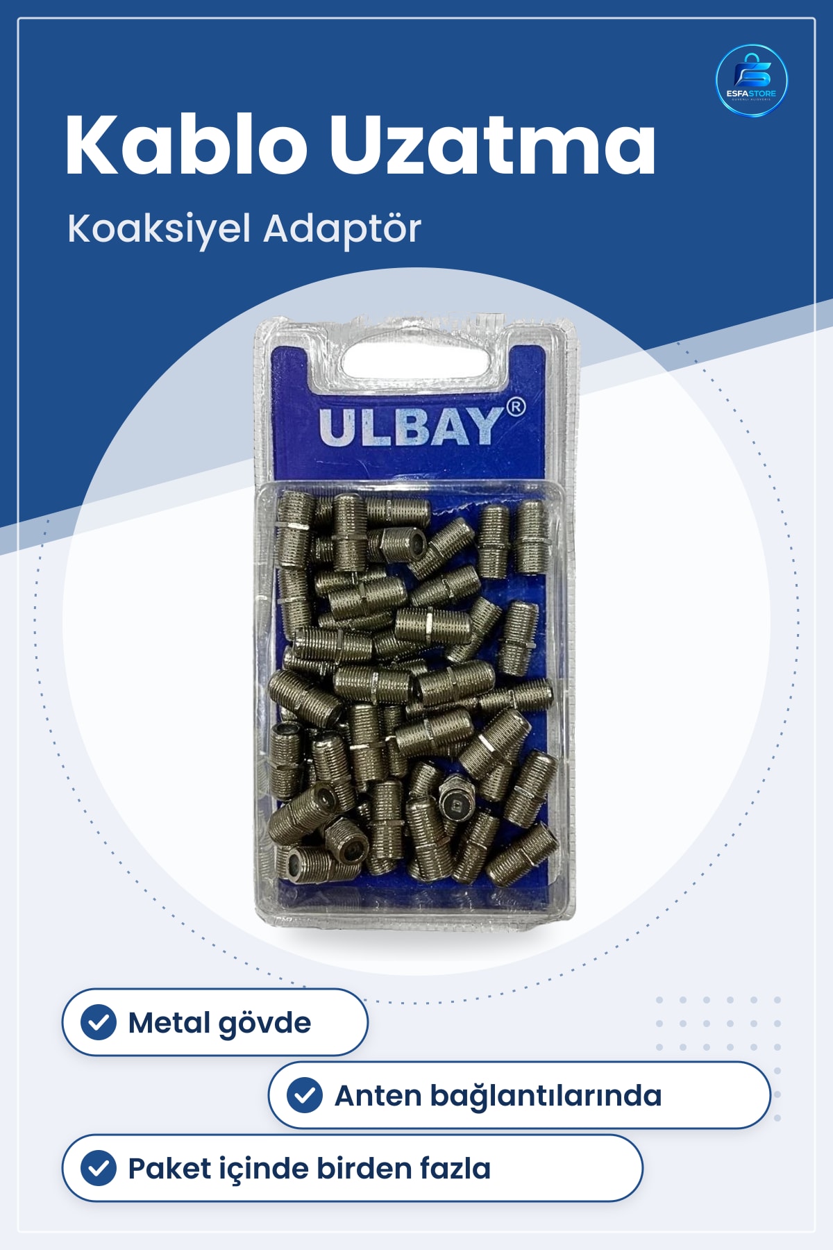 Ara Konnektör Metal Adaptör Koaksiyel Kablo Uzatma Bağlantı Parçası Anten Ekleme Aparatı