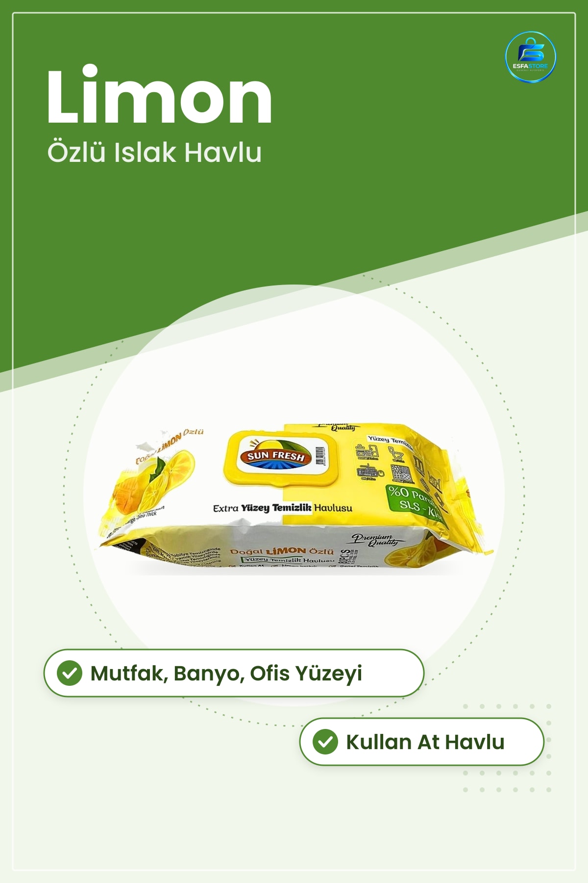 Yüzey Temizleyici Havlu Islak Mendil Limon Özlü Kullan At Mutfak Banyo Ofis Temizlik