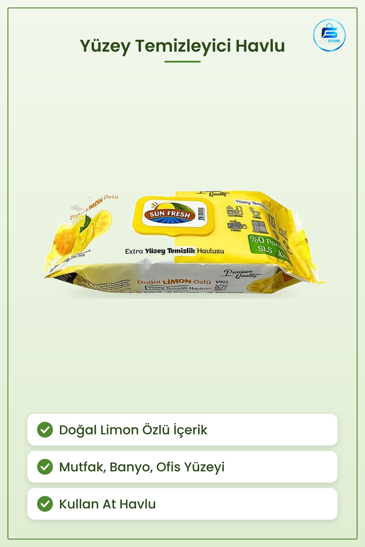 Yüzey Temizleyici Havlu Islak Mendil Limon Özlü Kullan At Mutfak Banyo Ofis Temizlik