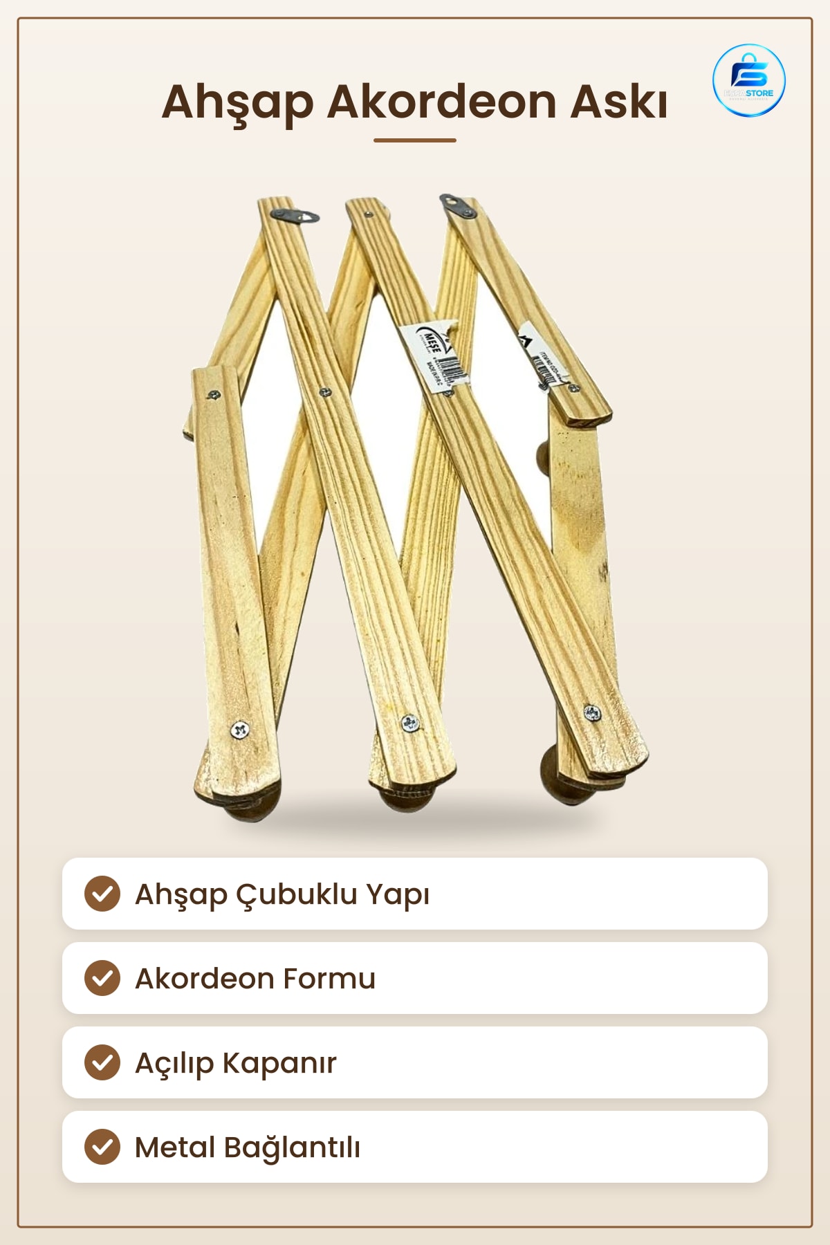 Orta Akordeon Ası Ahşap Katılan Asklık Giysi Mutfak Havlu Kurutma Asklığı Pratik Ev Düzenleyici