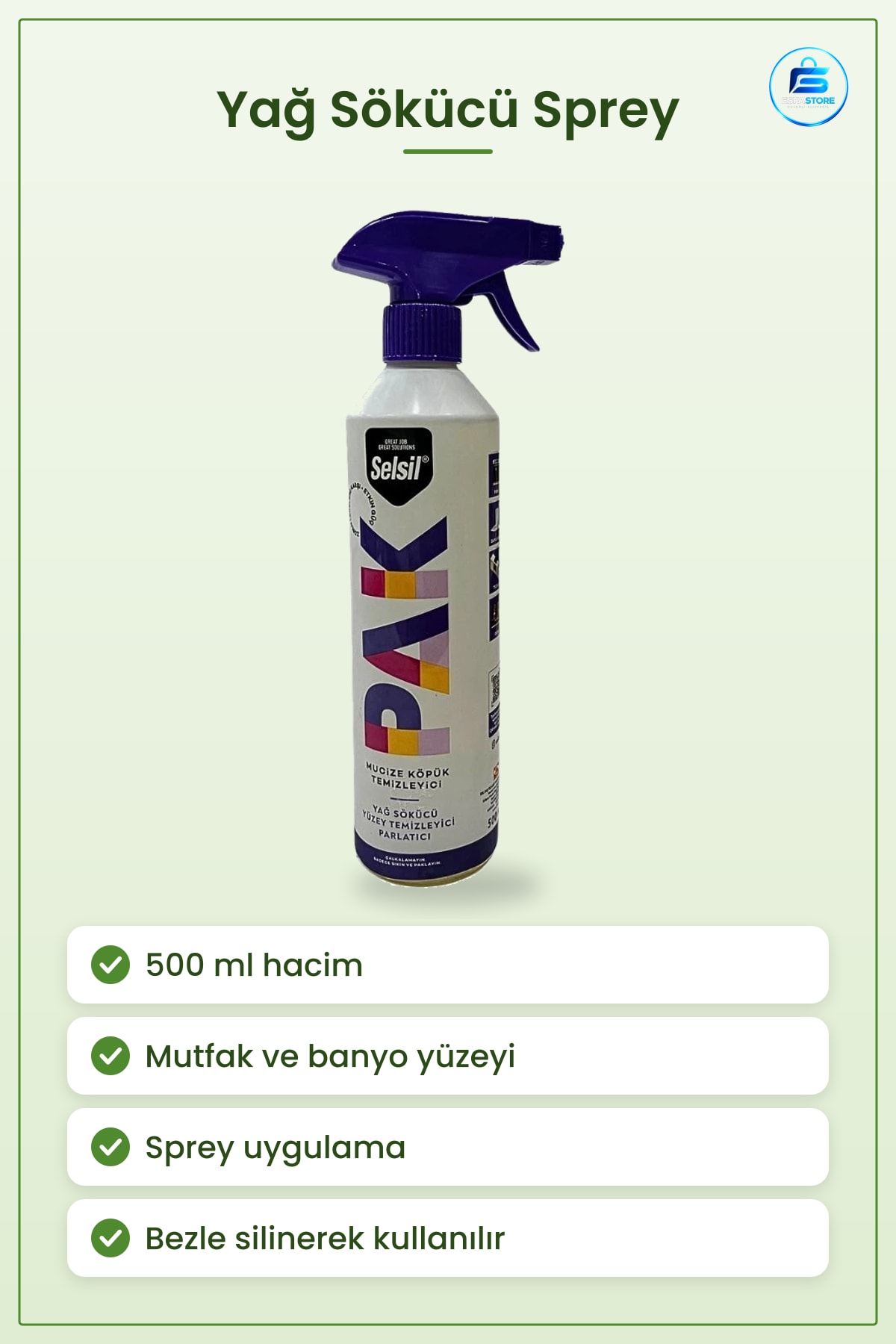 Yağ Sökücü Yüzey Temizleyici 500 ml Sprey Köpük Mutfak Banyo Cam Fayans Pratik Temizlik